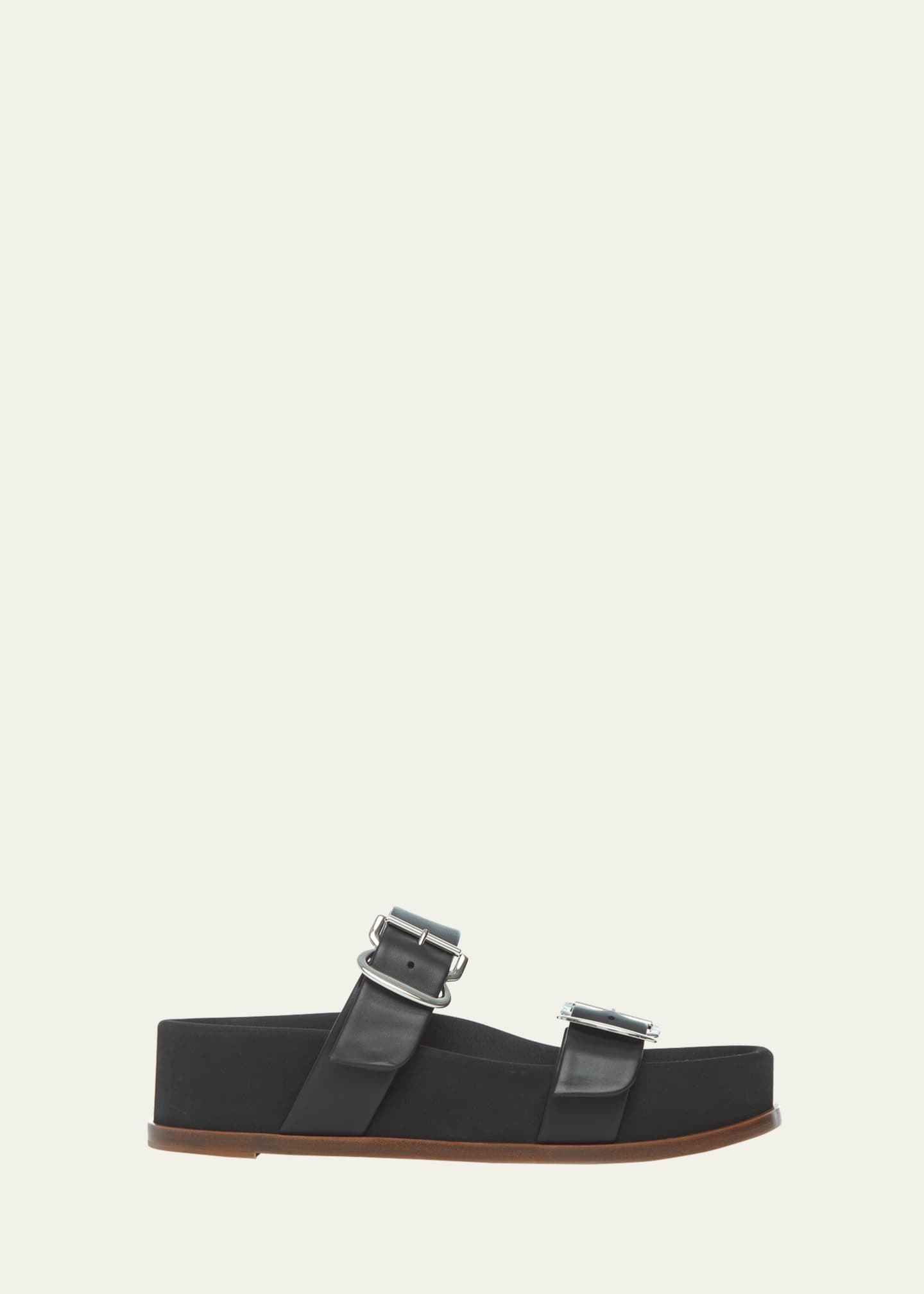 Gabriela Hearst Wren Leather Dual-Buckle Slide Sandals