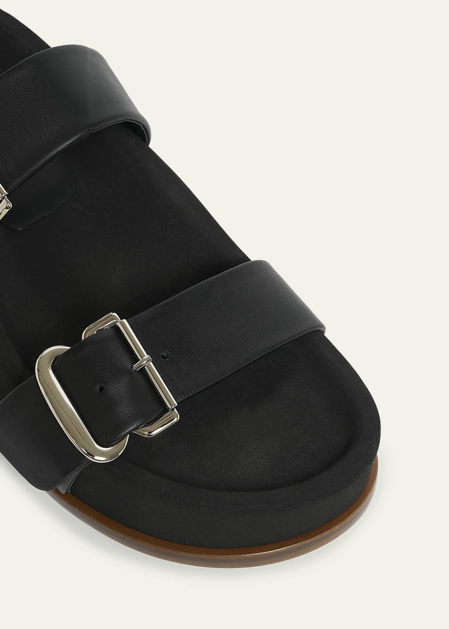 Gabriela Hearst Wren Leather Dual-Buckle Slide Sandals