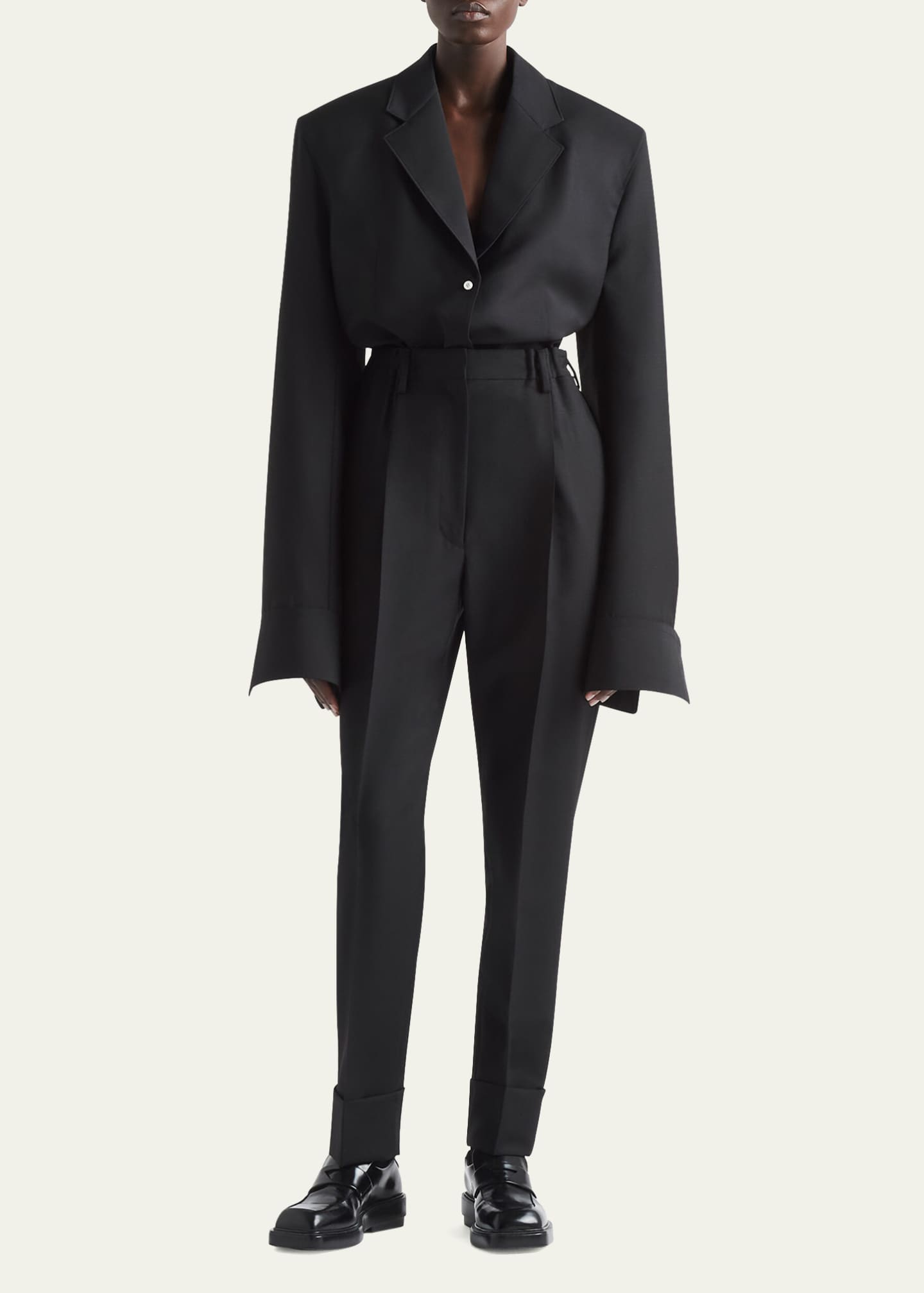 Prada Skinny Leg Light Mohair Pants Image 2 of 4