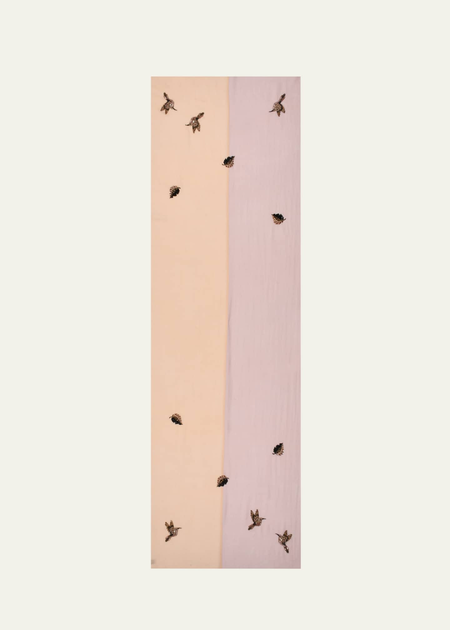 Janavi India Bird Sequined Merino Wool Scarf Image 1 of 2