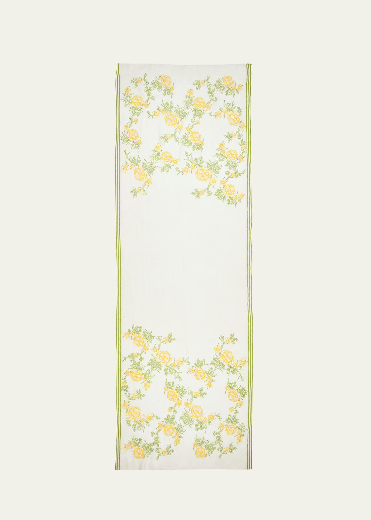 Janavi India Colorful Floral Merino Wool & Silk Scarf - Bergdorf Goodman
