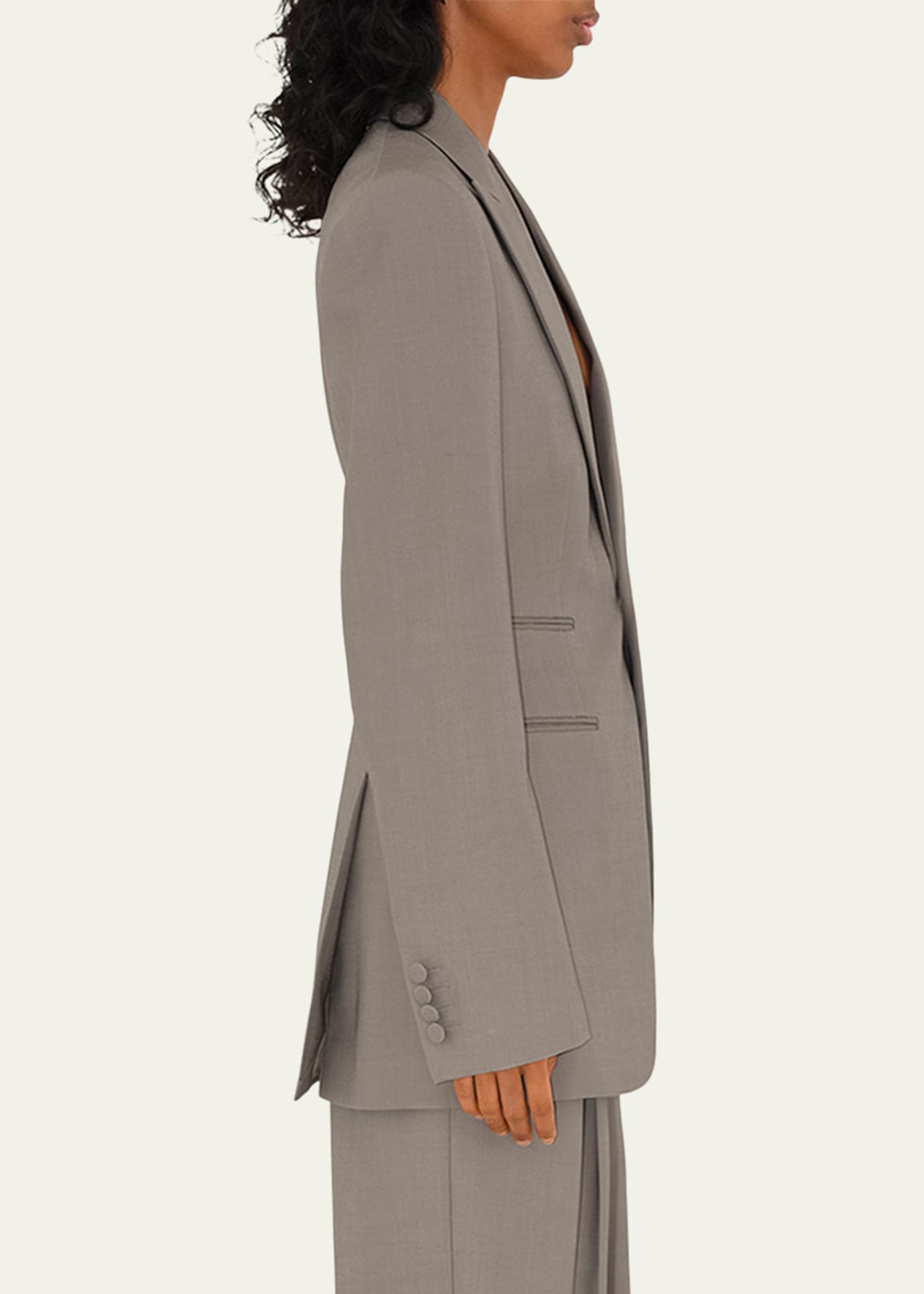 Burberry Single-Breasted Wool Blazer Jacket Image 4 of 5