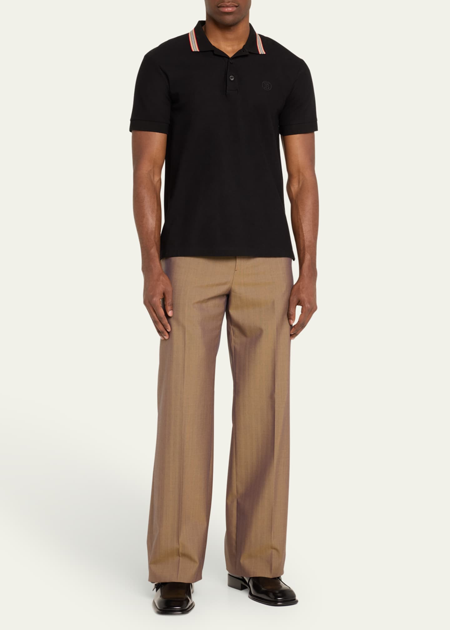 Burberry Men's Iridescent Herringbone Wool Slim Trousers Image 2 of 5