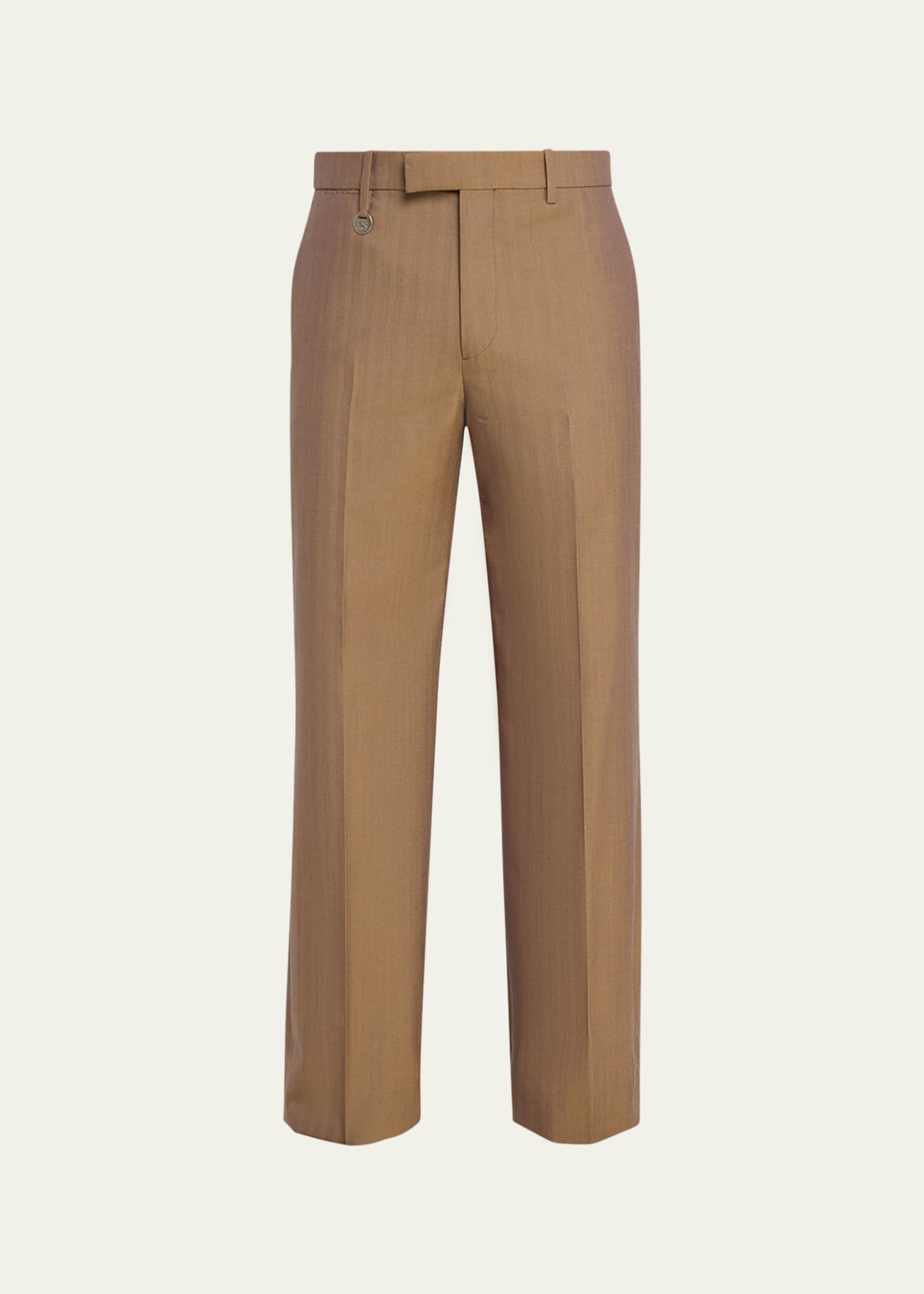 Burberry Men's Iridescent Herringbone Wool Slim Trousers Image 1 of 5