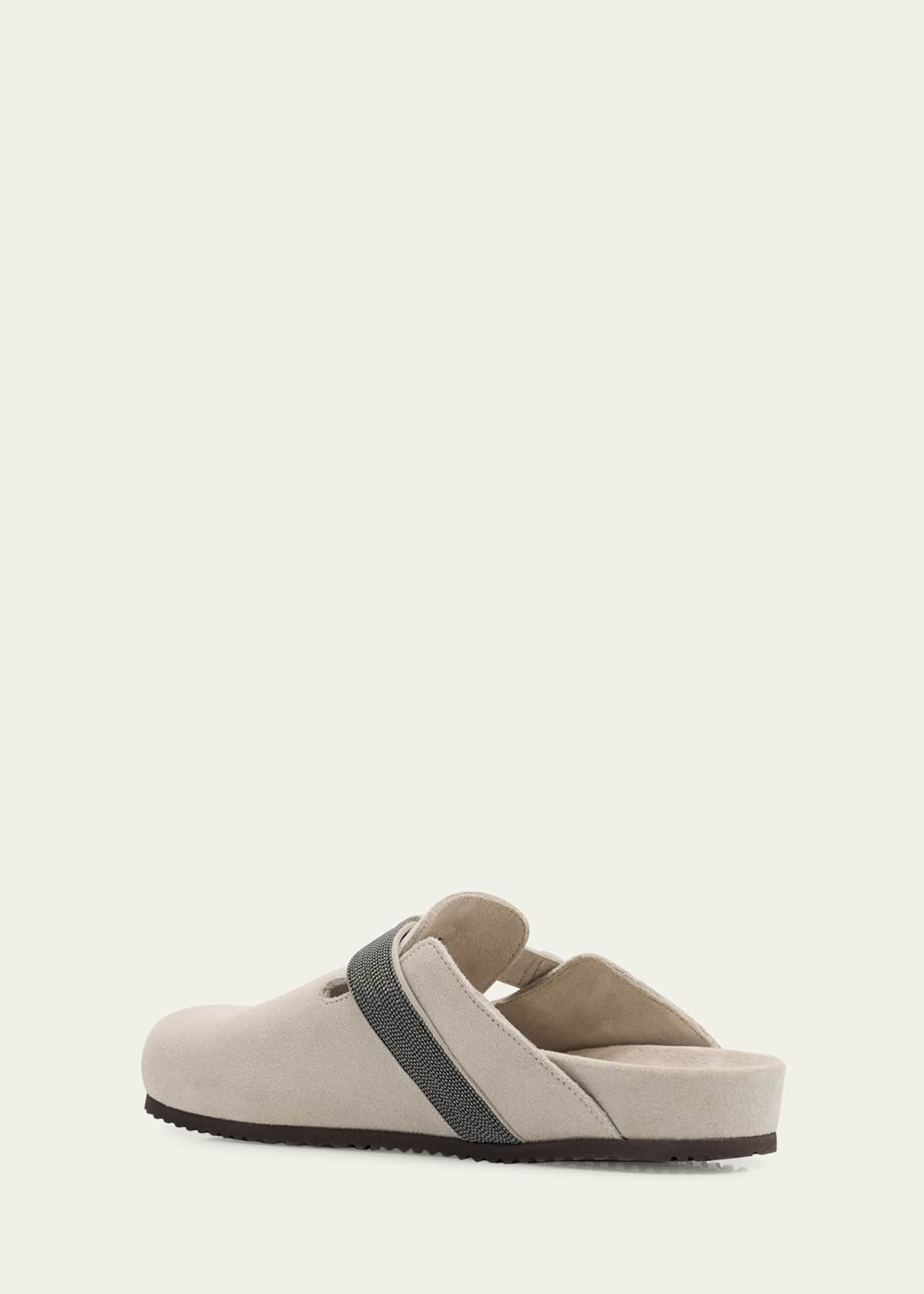 Brunello Cucinelli Suede Monili Buckle Mules Image 2 of 3