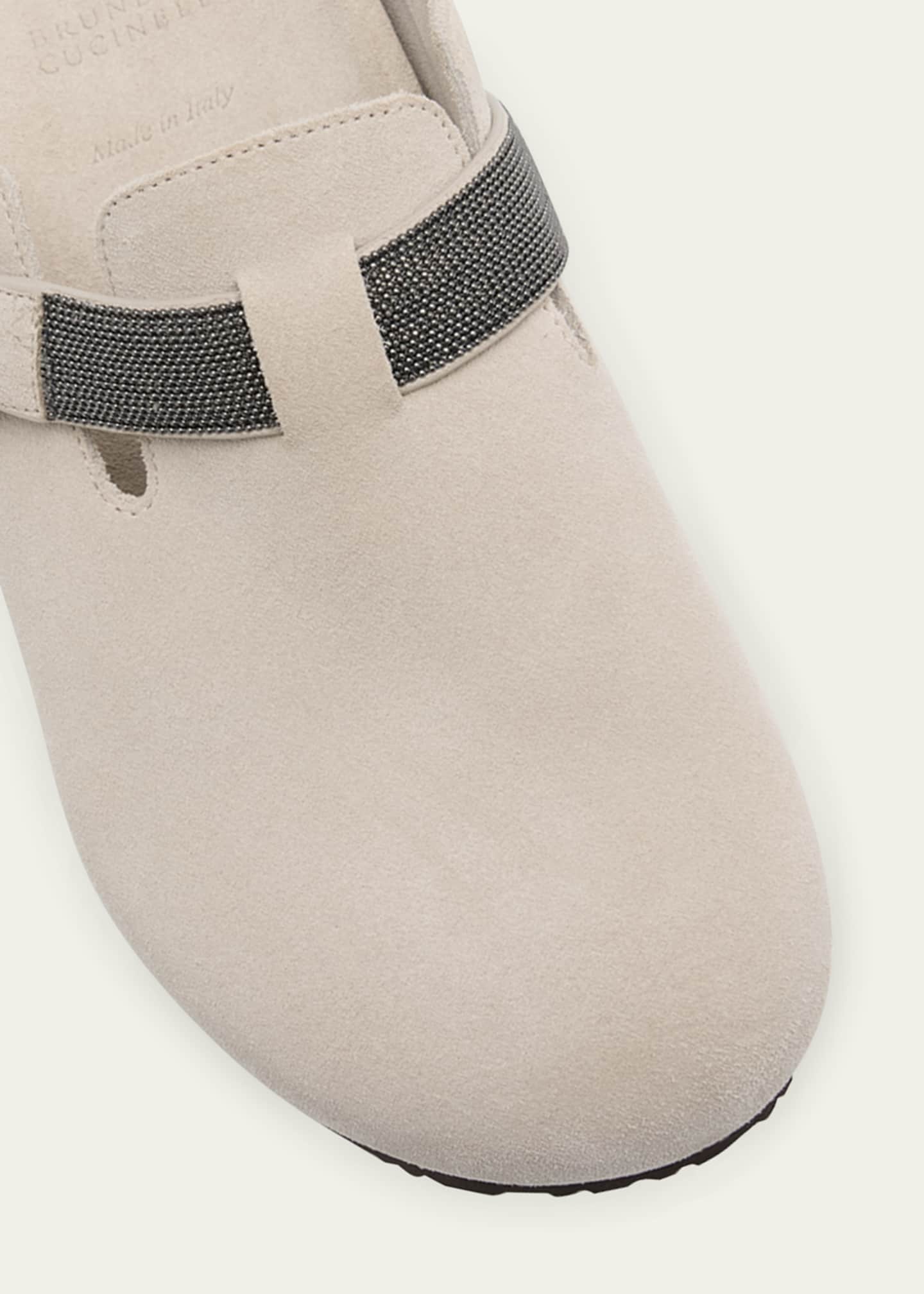 Brunello Cucinelli Suede Monili Buckle Mules Image 3 of 3