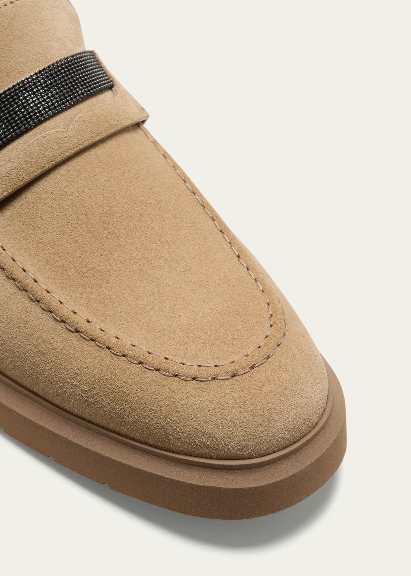 Brunello Cucinelli Suede Monili Penny Loafers Image 5 of 5