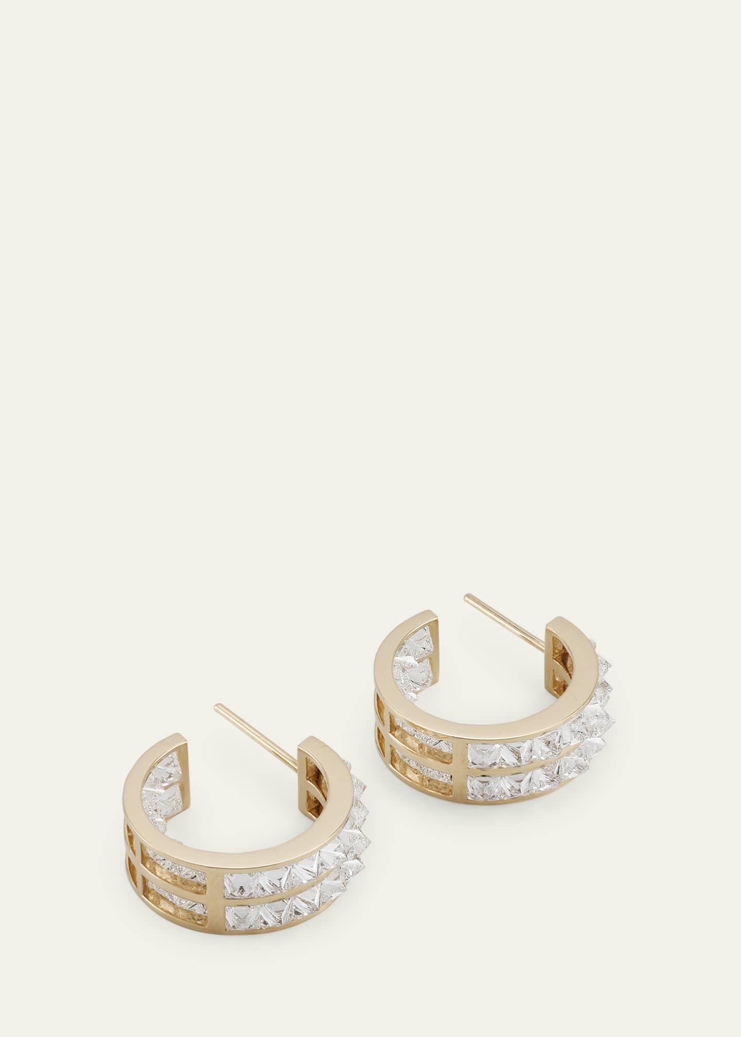 Savolinna Be Spiked Double Row Diamond Hoop Earrings Image 3 of 4