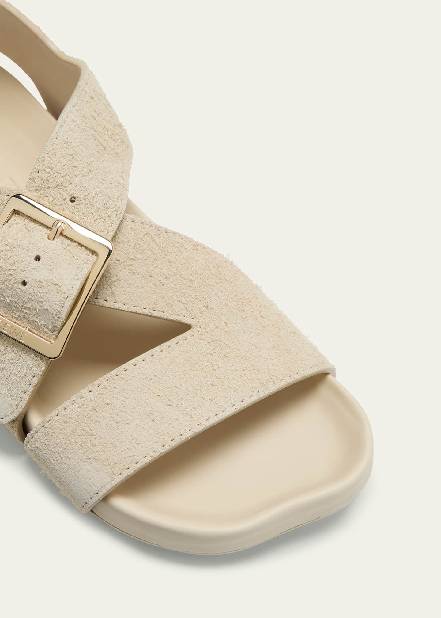 Loewe Ease Suede Toe Ring Comfort Sandals
