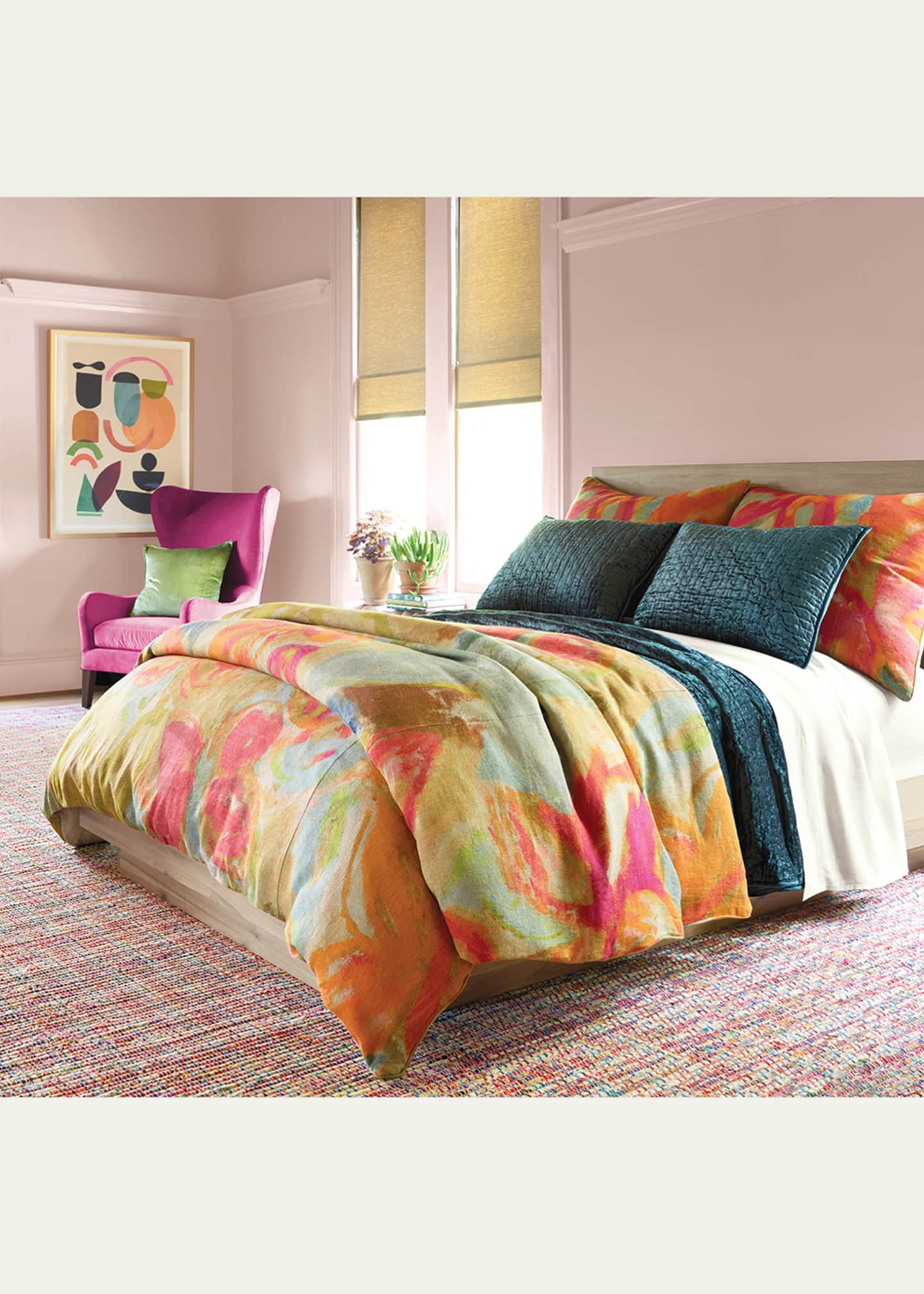 Pine Cone Hill Joy Linen King Duvet Cover, Multicolor Image 2 of 3