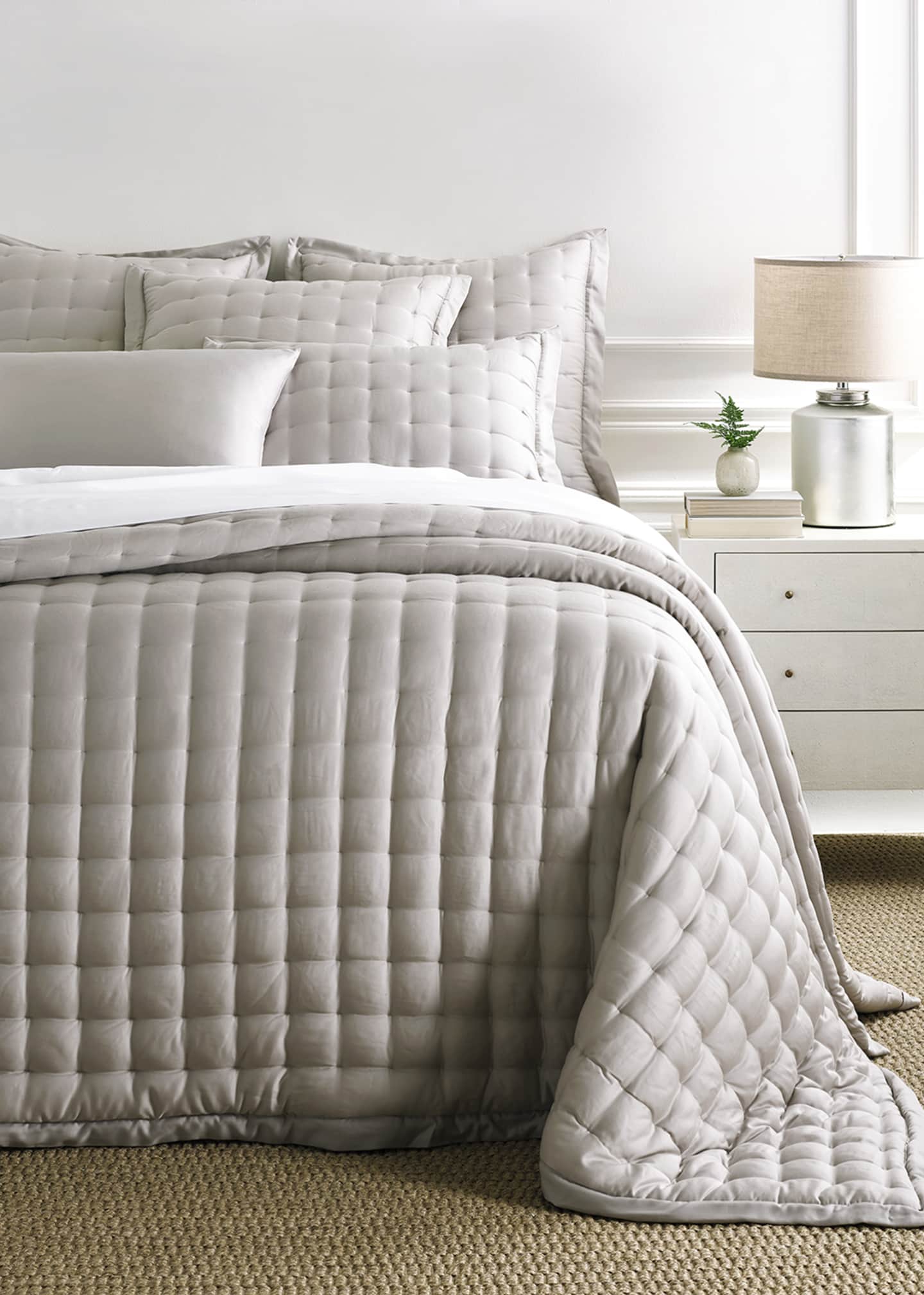 Pine Cone Hill Puff Tencel King Quilt, Gray Image 2 of 3