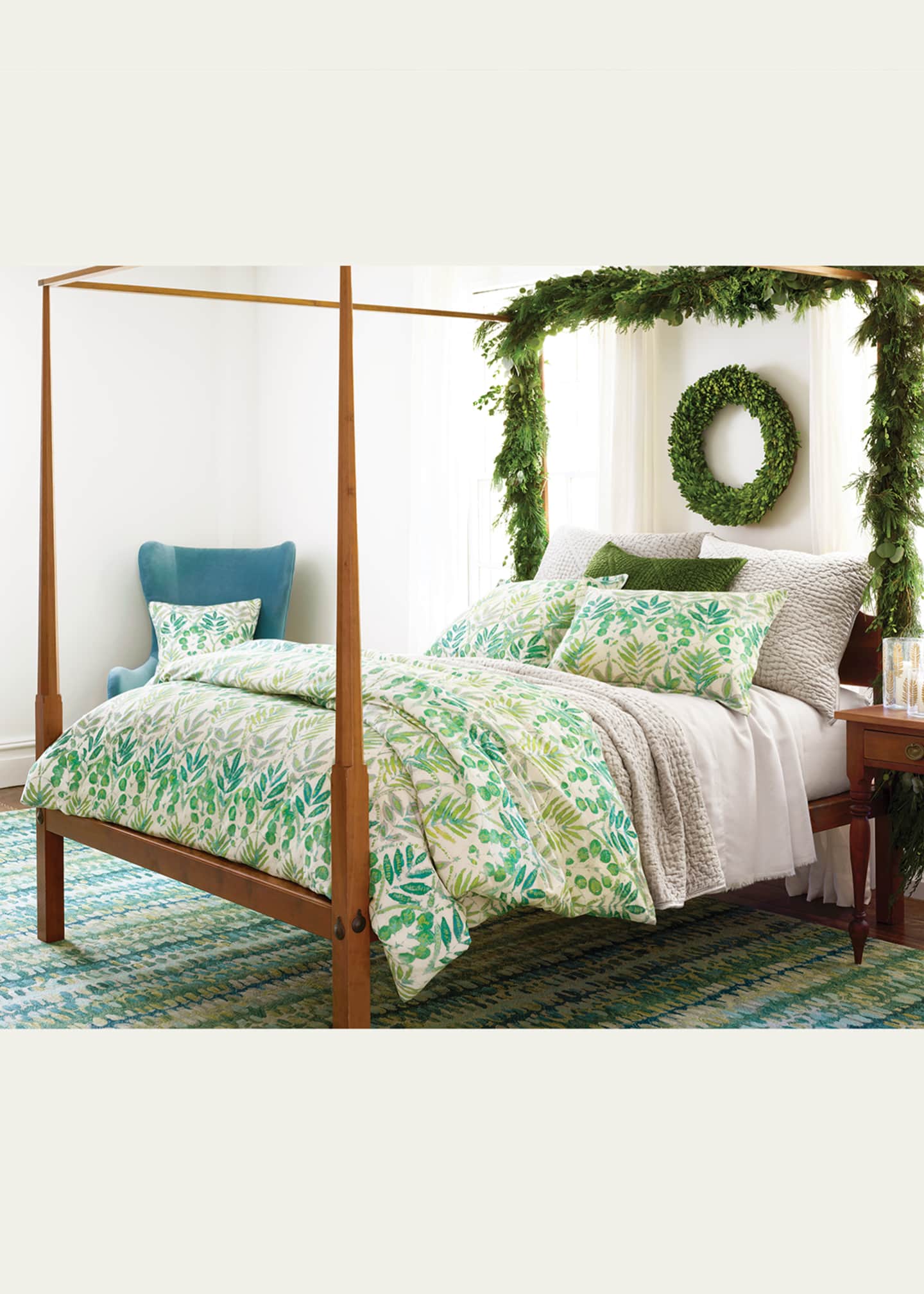 Pine Cone Hill Parisienne Velvet Evergreen Quilted King Sham Image 2 of 2