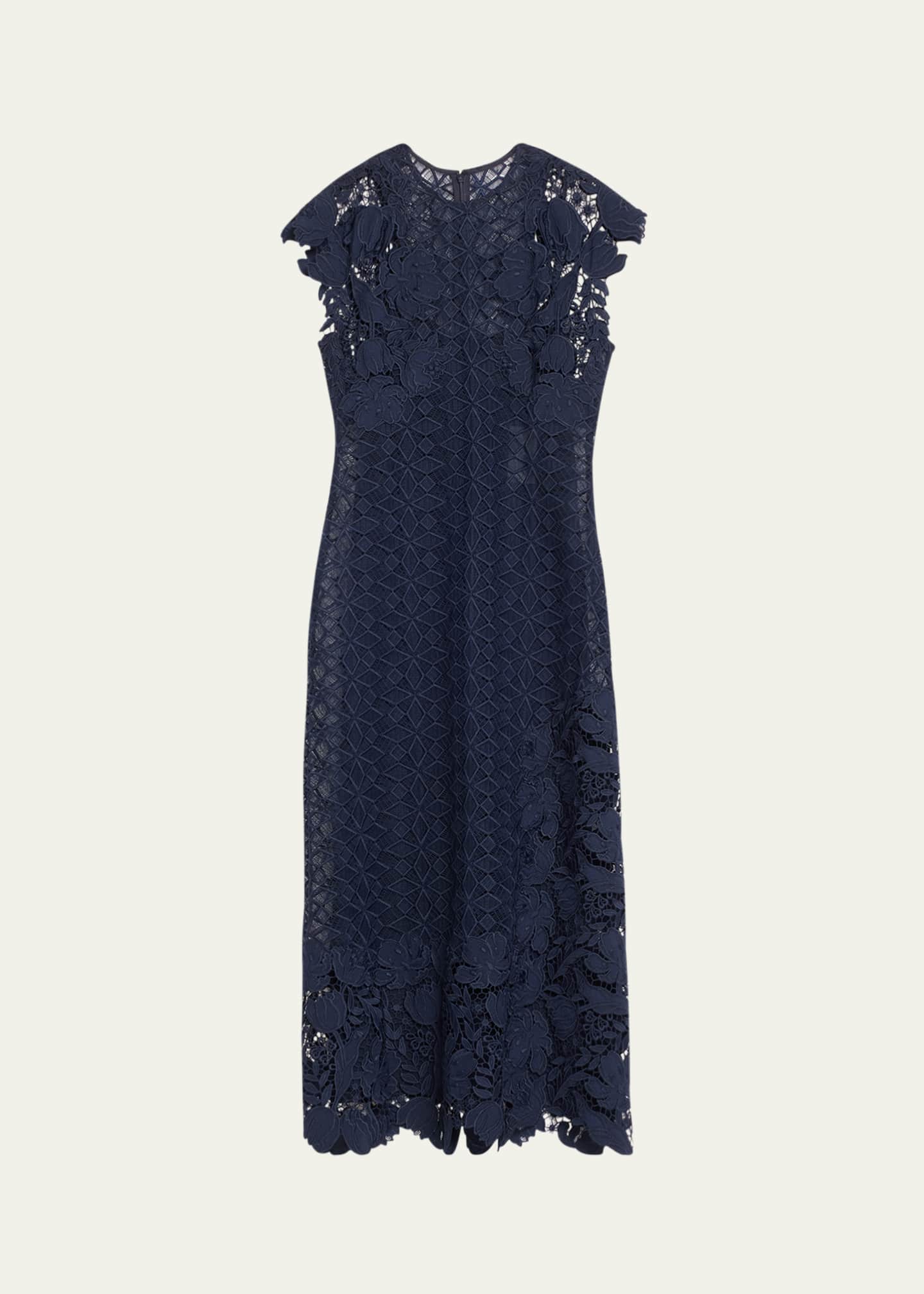Lela Rose Floral Lace Pencil Dress Image 1 of 5