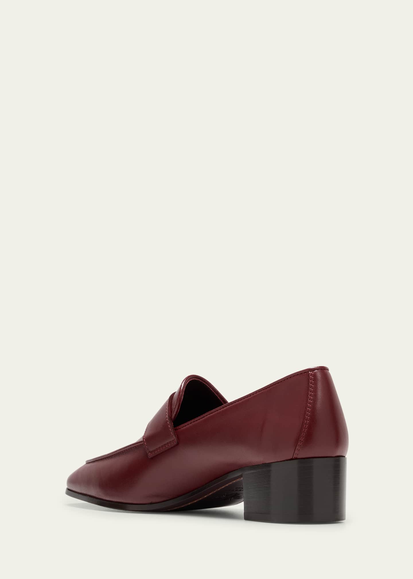 Bougeotte Leather Medallion Heeled Loafers Image 4 of 5