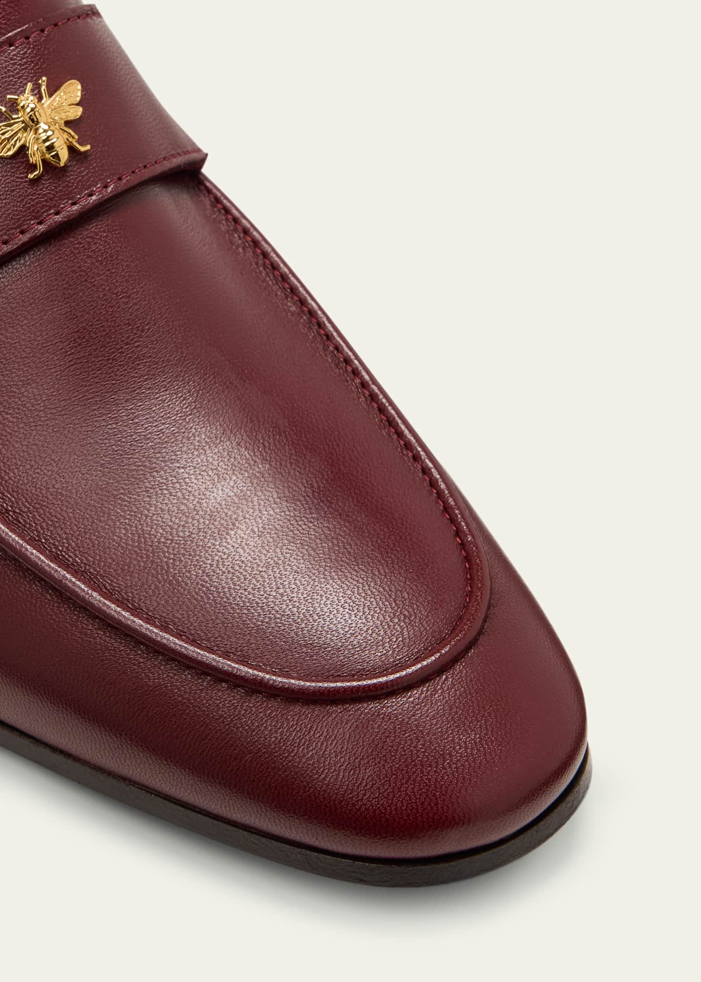 Bougeotte Leather Medallion Heeled Loafers Image 5 of 5