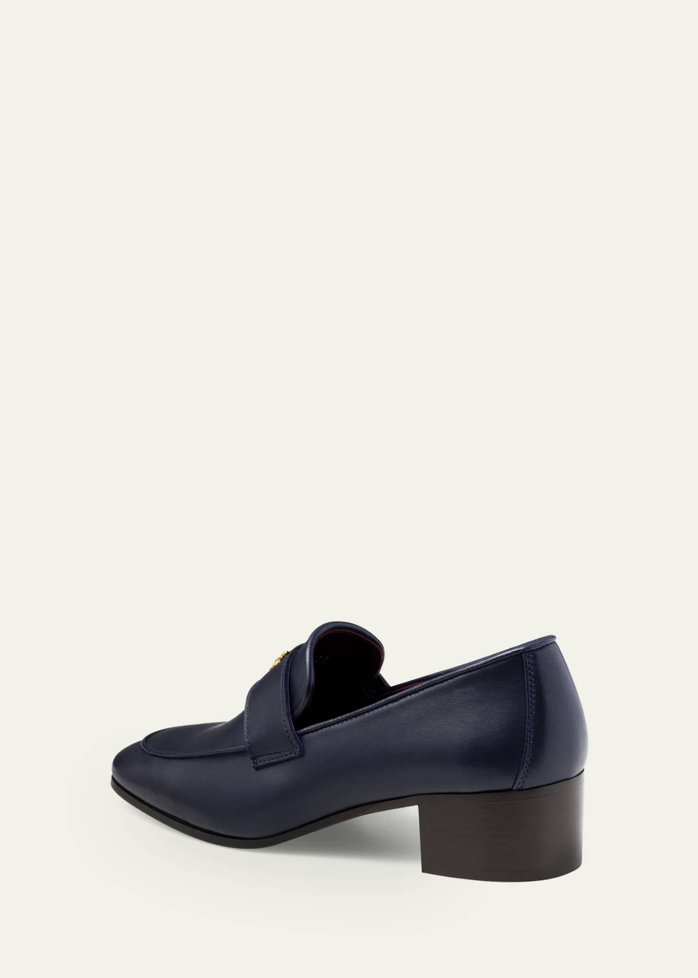 Bougeotte Leather Medallion Heeled Loafers - Bergdorf Goodman