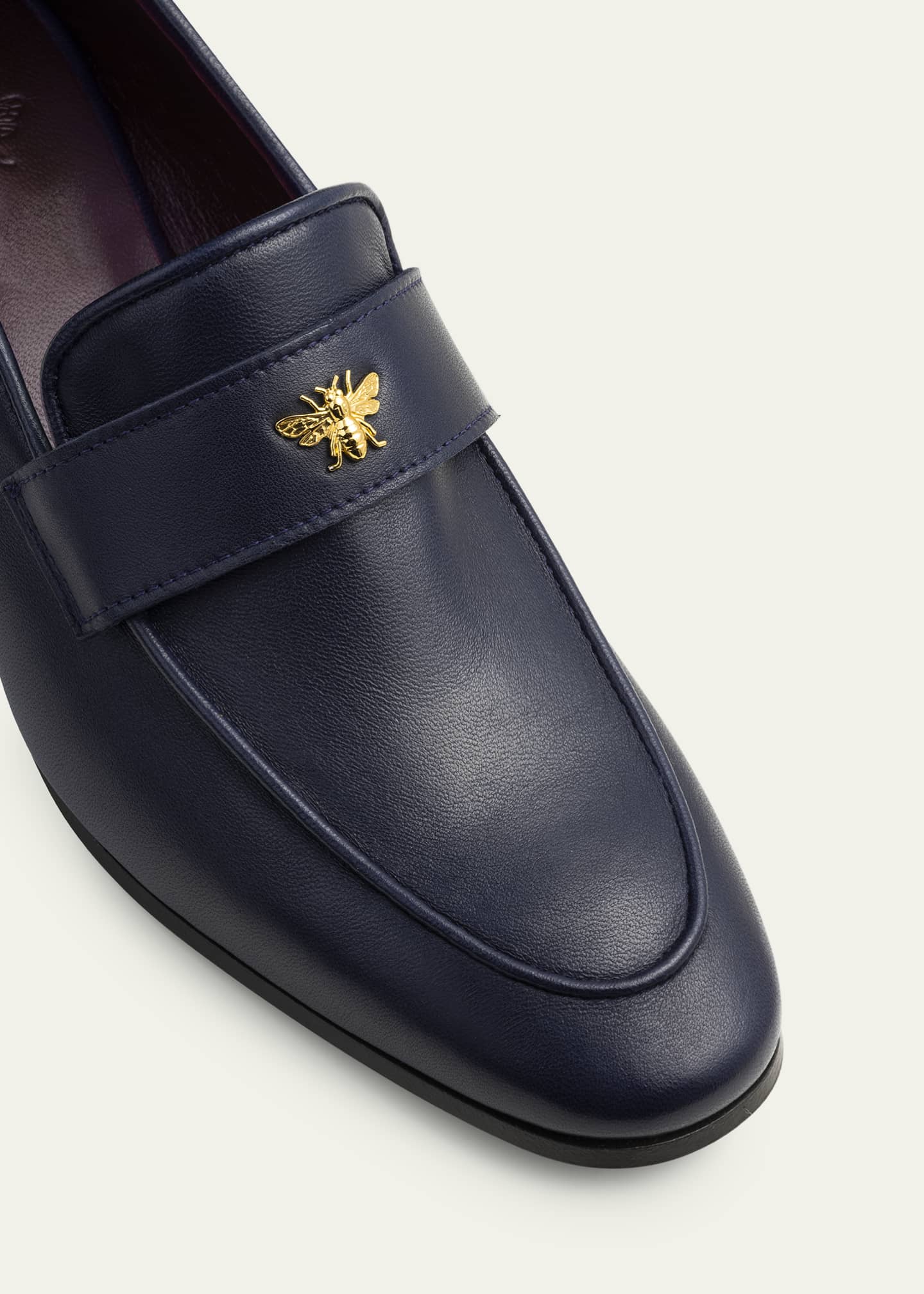 Bougeotte Leather Medallion Heeled Loafers - Bergdorf Goodman