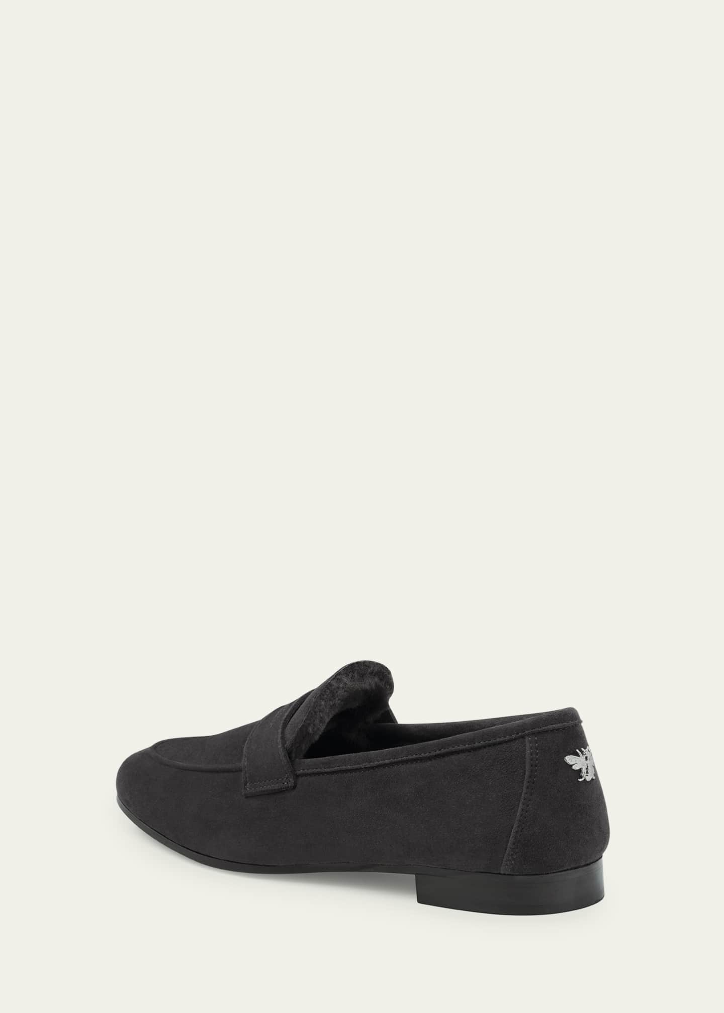 Bougeotte Flaneur Suede Shearling Penny Loafers Image 2 of 3