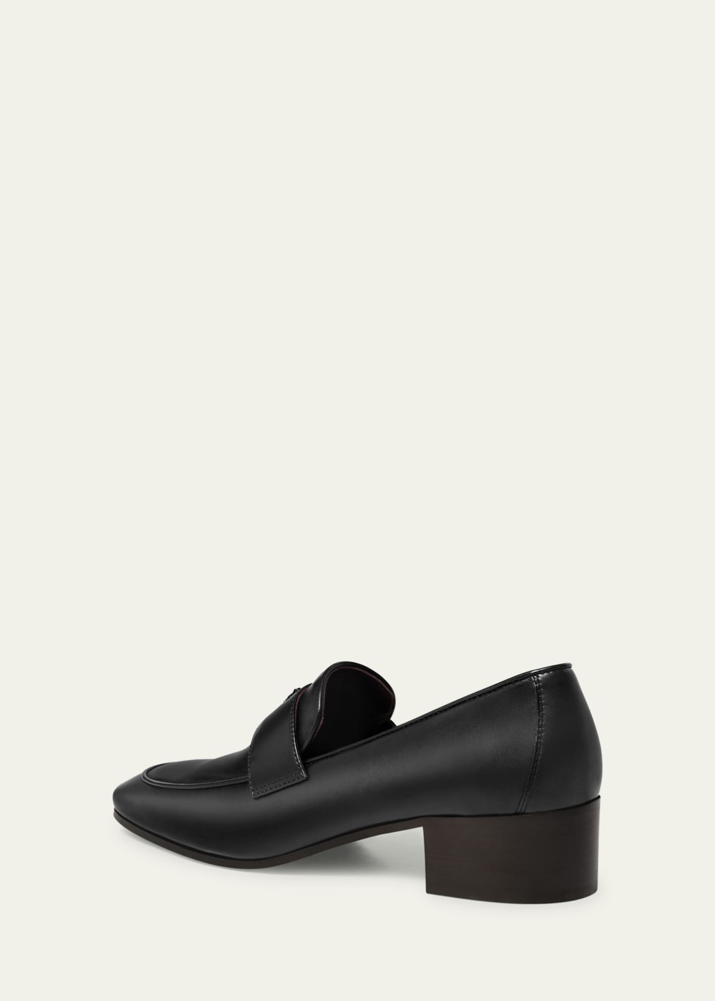 Bougeotte Leather Medallion Heeled Loafers Image 2 of 3