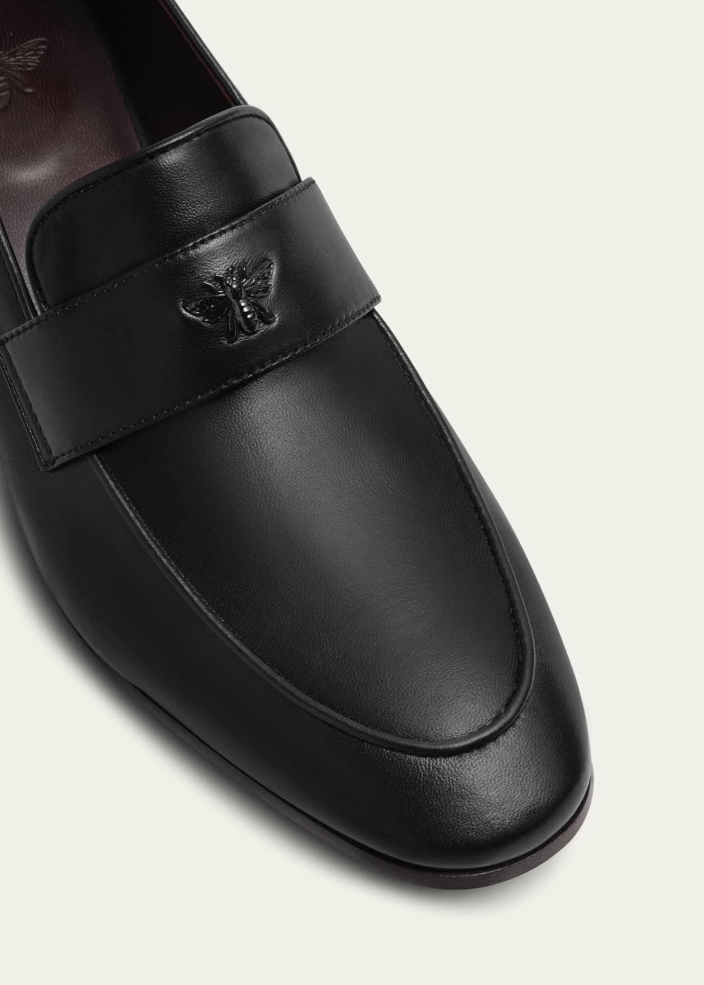 Bougeotte Leather Medallion Heeled Loafers Image 3 of 3