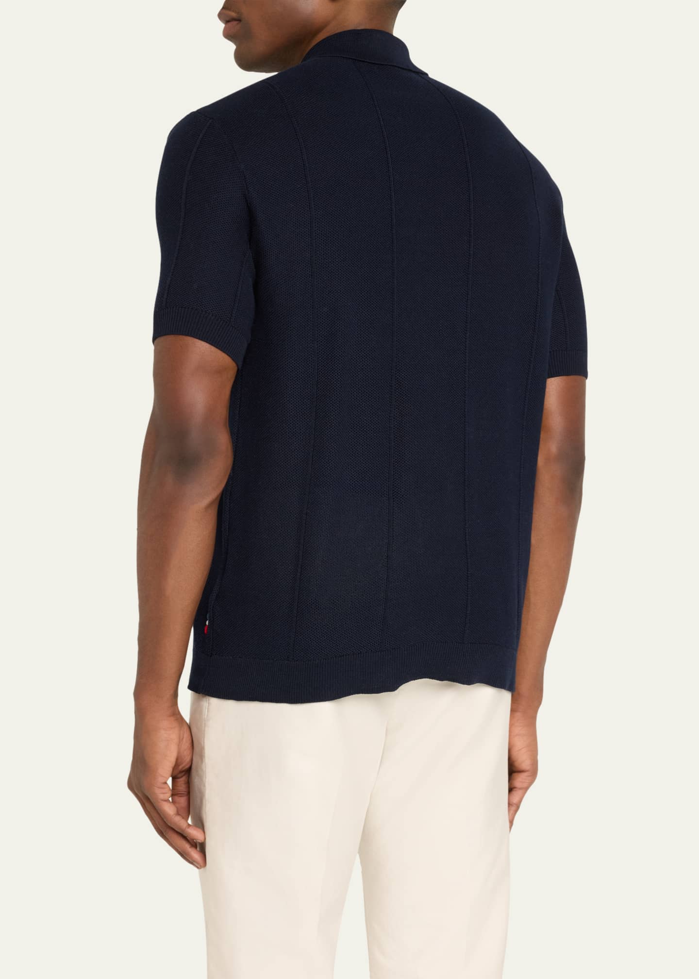 Orlebar Brown Men's Tiernan Mercerized Pique Button-Down Shirt Image 3 of 5