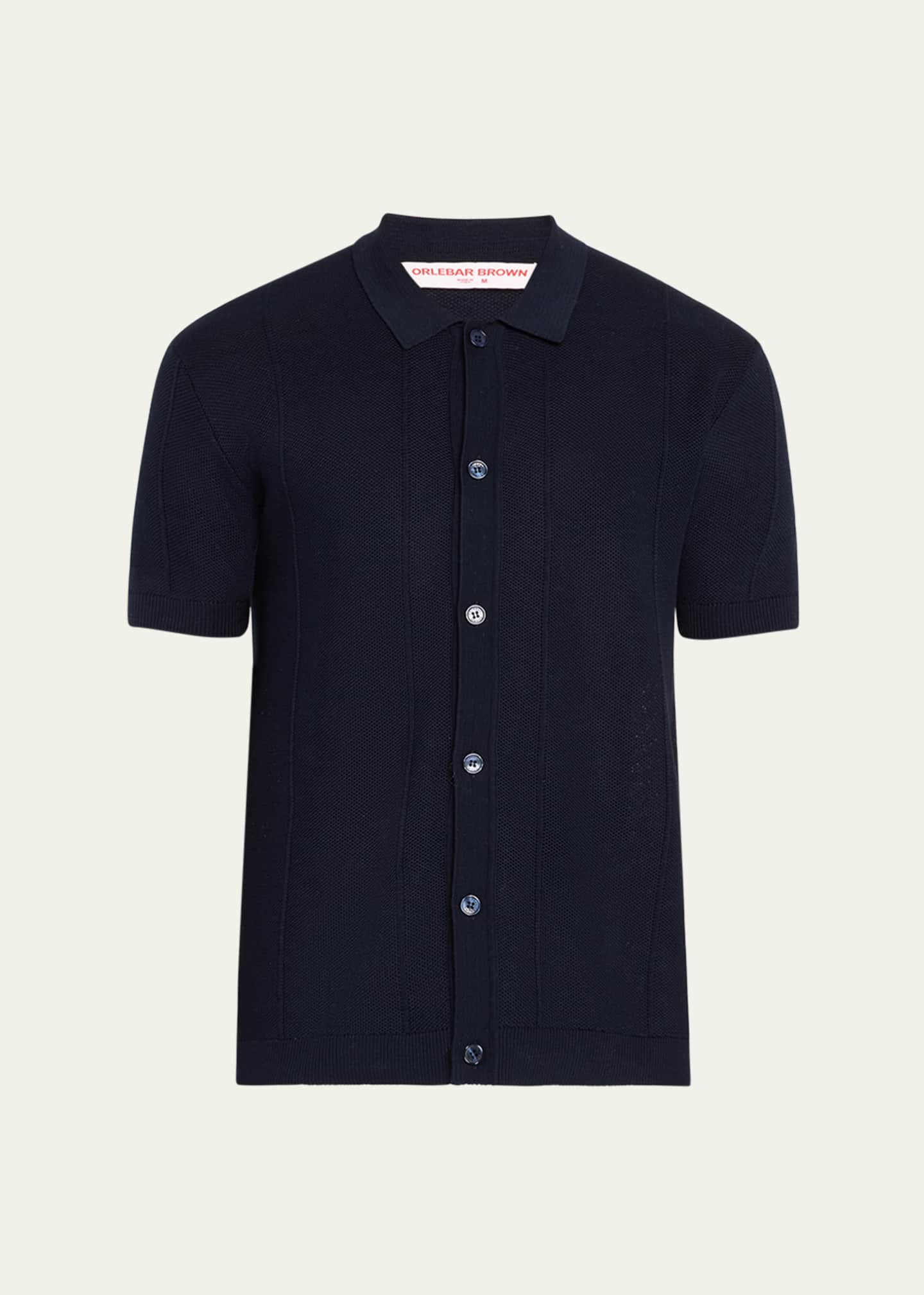 Orlebar Brown Men's Tiernan Mercerized Pique Button-Down Shirt Image 1 of 5