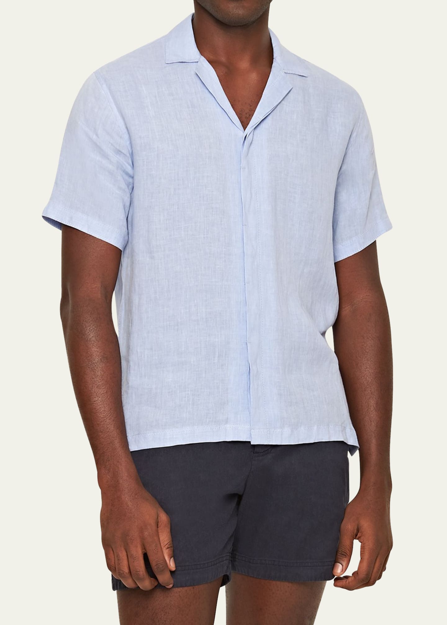 Orlebar Brown Men's Maitan Linen Button-Down Shirt Image 2 of 4