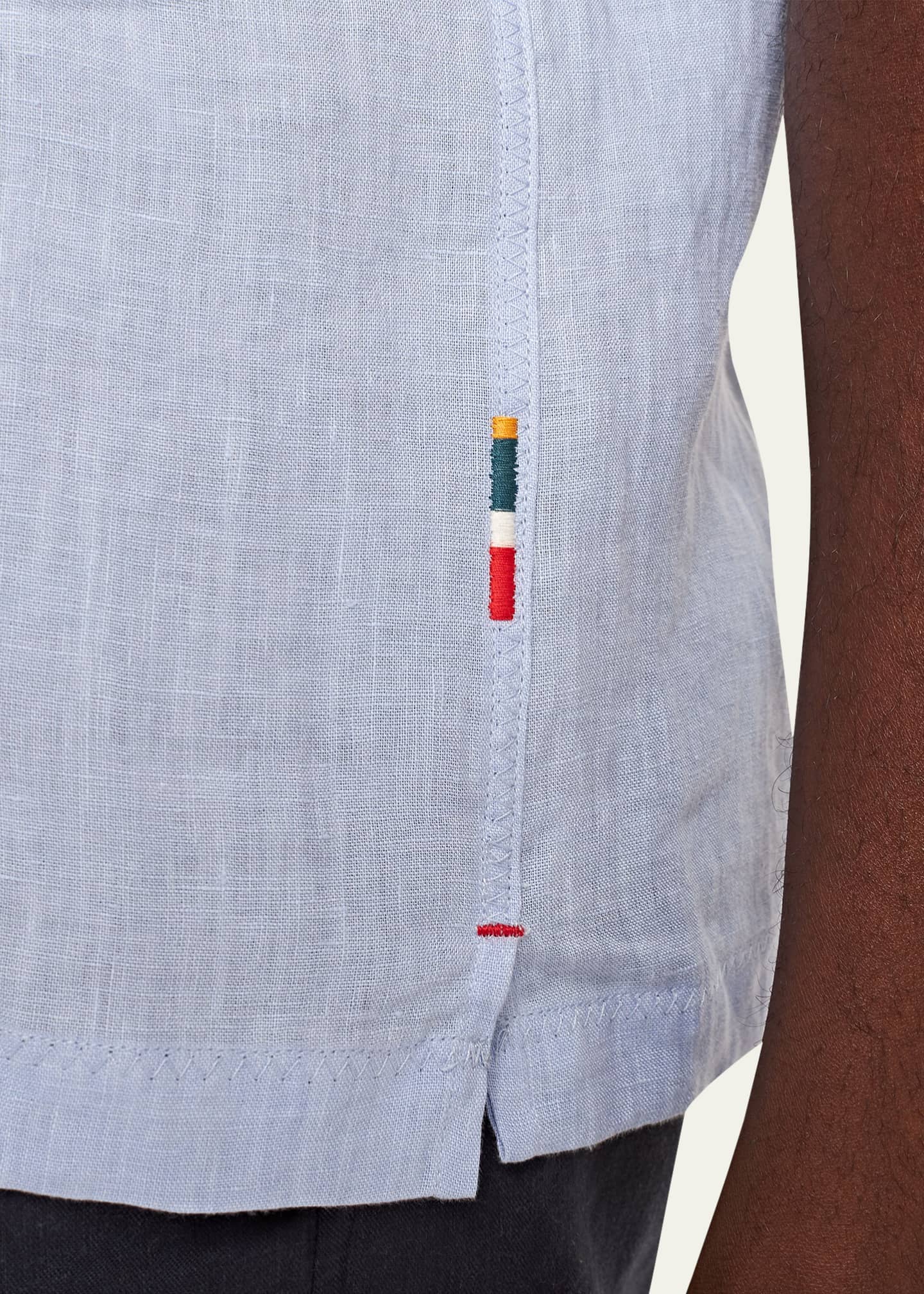 Orlebar Brown Men's Maitan Linen Button-Down Shirt Image 4 of 4