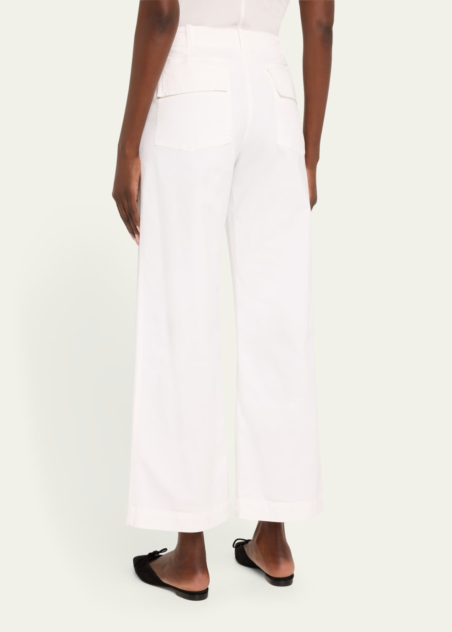 Nili Lotan Leon Wide-Leg Brushed Stretch Cotton Boy Pants Image 3 of 5