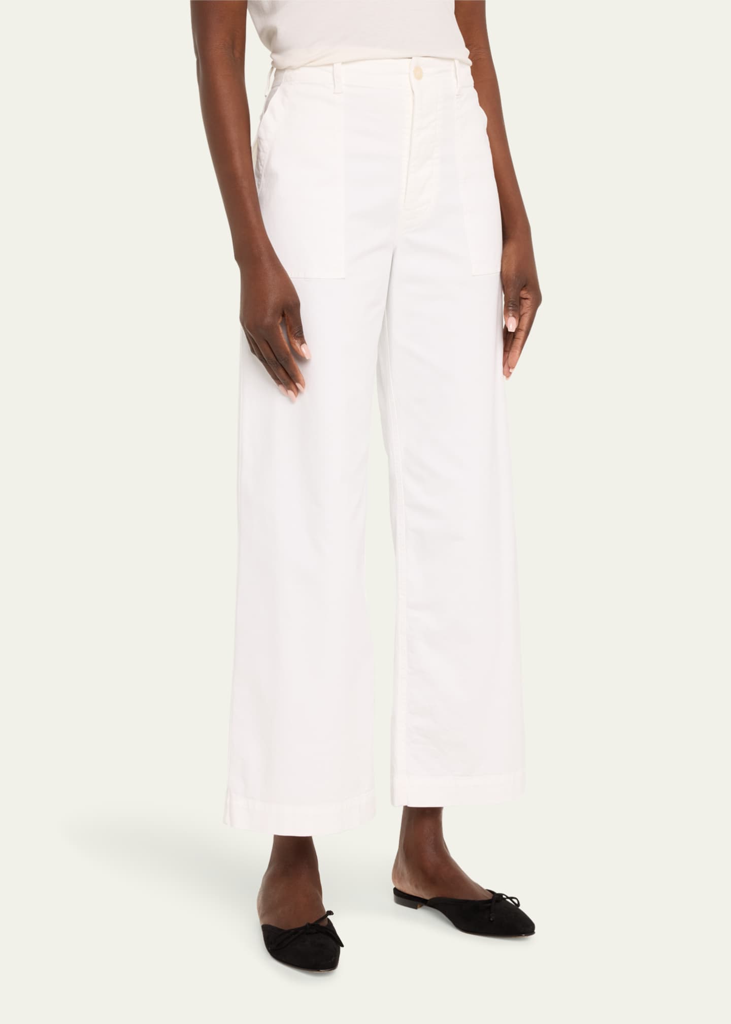 Nili Lotan Leon Wide-Leg Brushed Stretch Cotton Boy Pants Image 4 of 5
