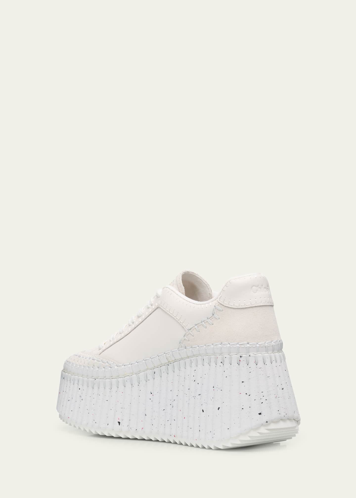Chloe Platform Speckled Mix Leather Sneakers Image 4 of 6