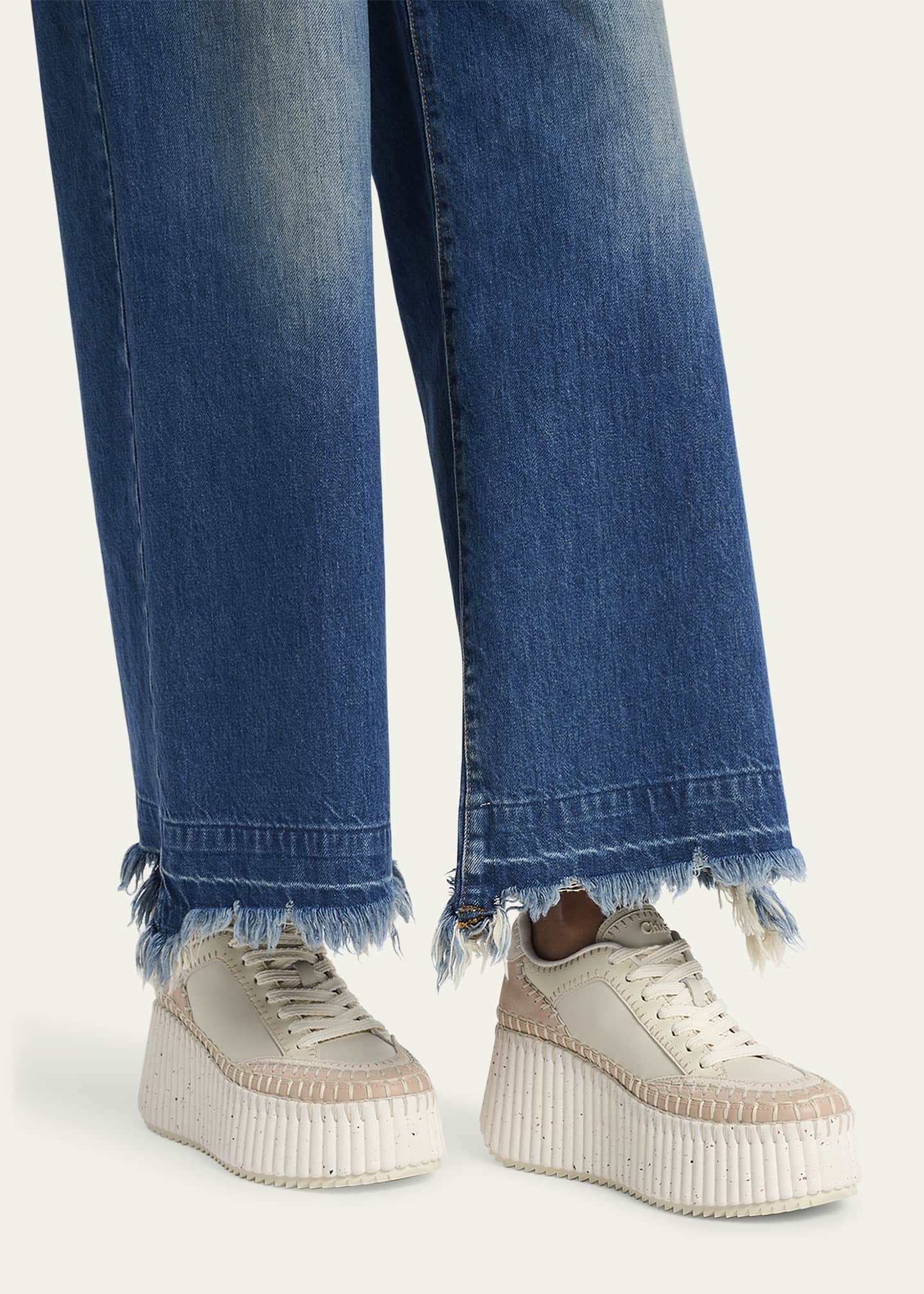 Chloe Platform Speckled Mix Leather Sneakers Image 2 of 6