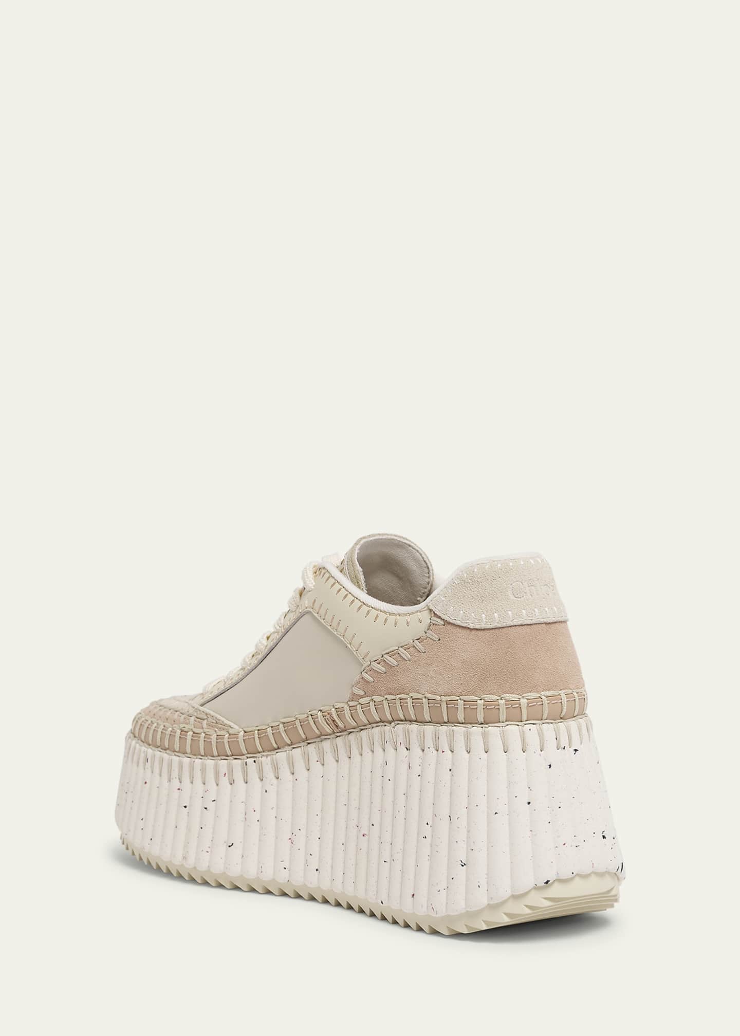 Chloe Platform Speckled Mix Leather Sneakers Image 4 of 6