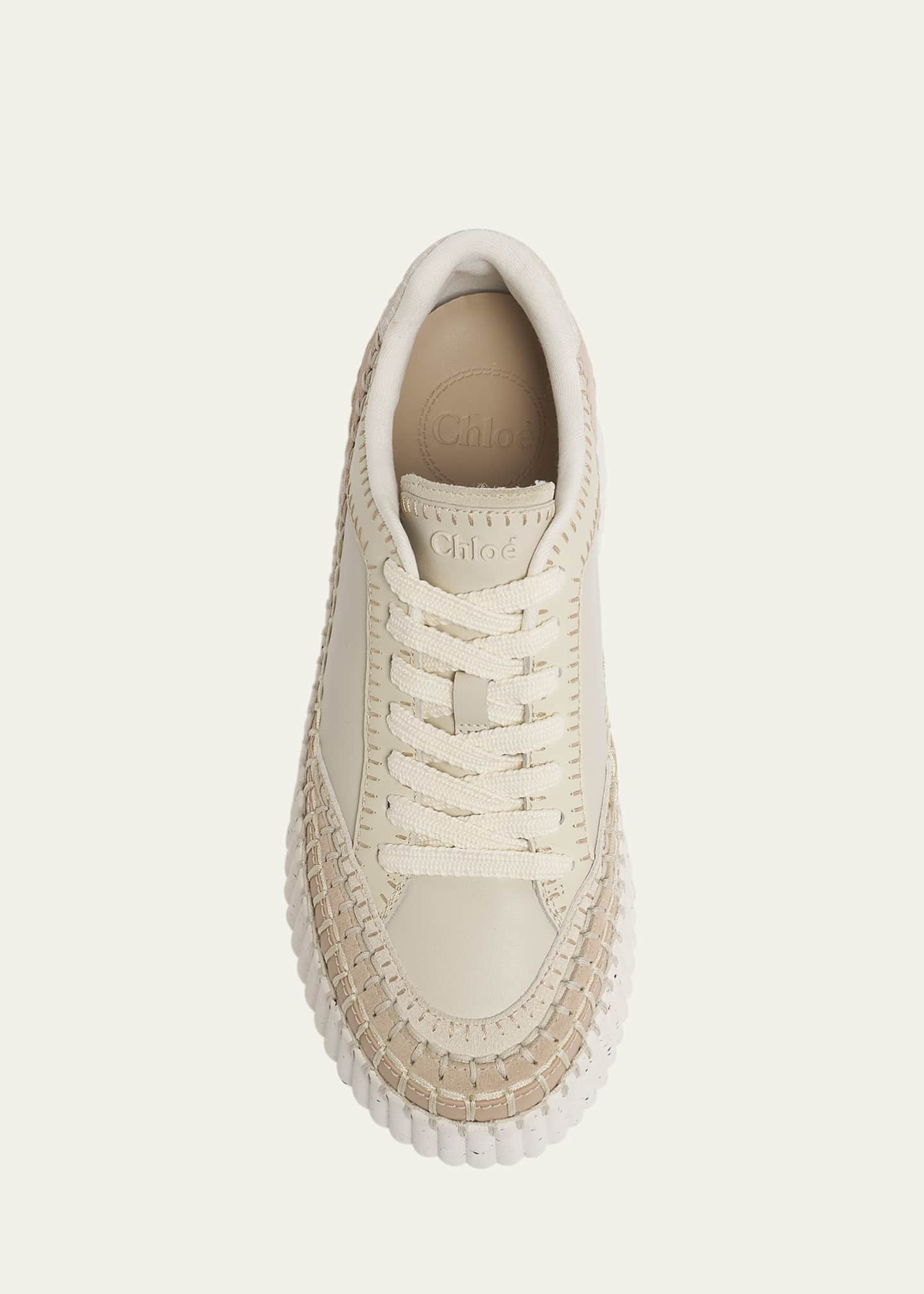 Chloe Platform Speckled Mix Leather Sneakers Image 6 of 6