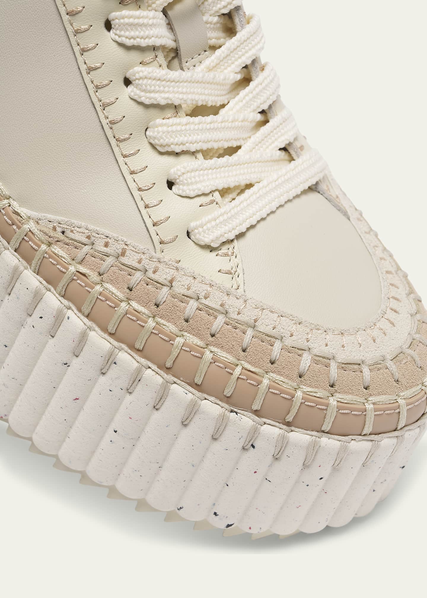 Chloe Platform Speckled Mix Leather Sneakers Image 5 of 6