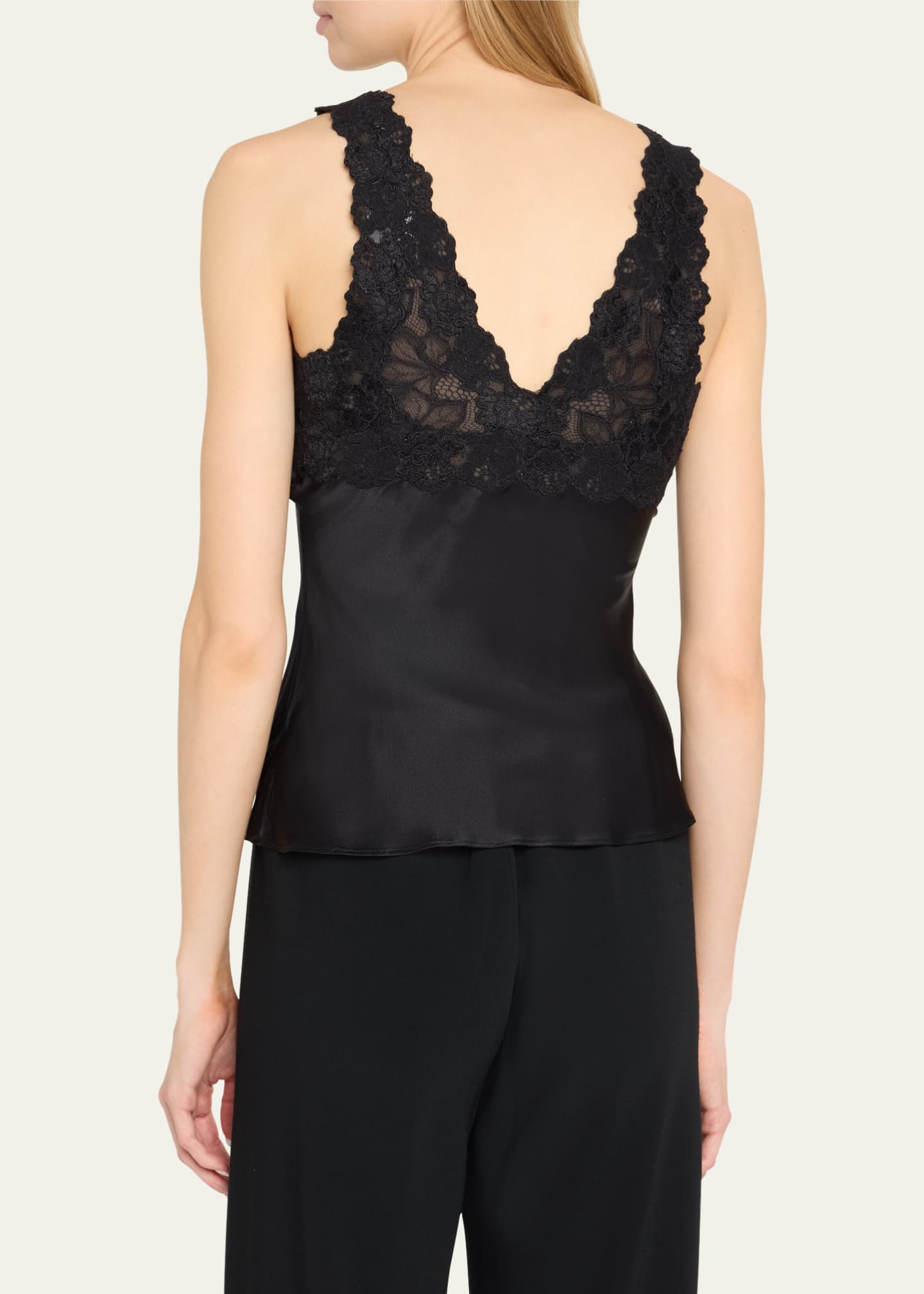 Débardeur Josie Natori Taille S - Rose Transparent à Fleurs Bleues - Dentelle - Très Bon état