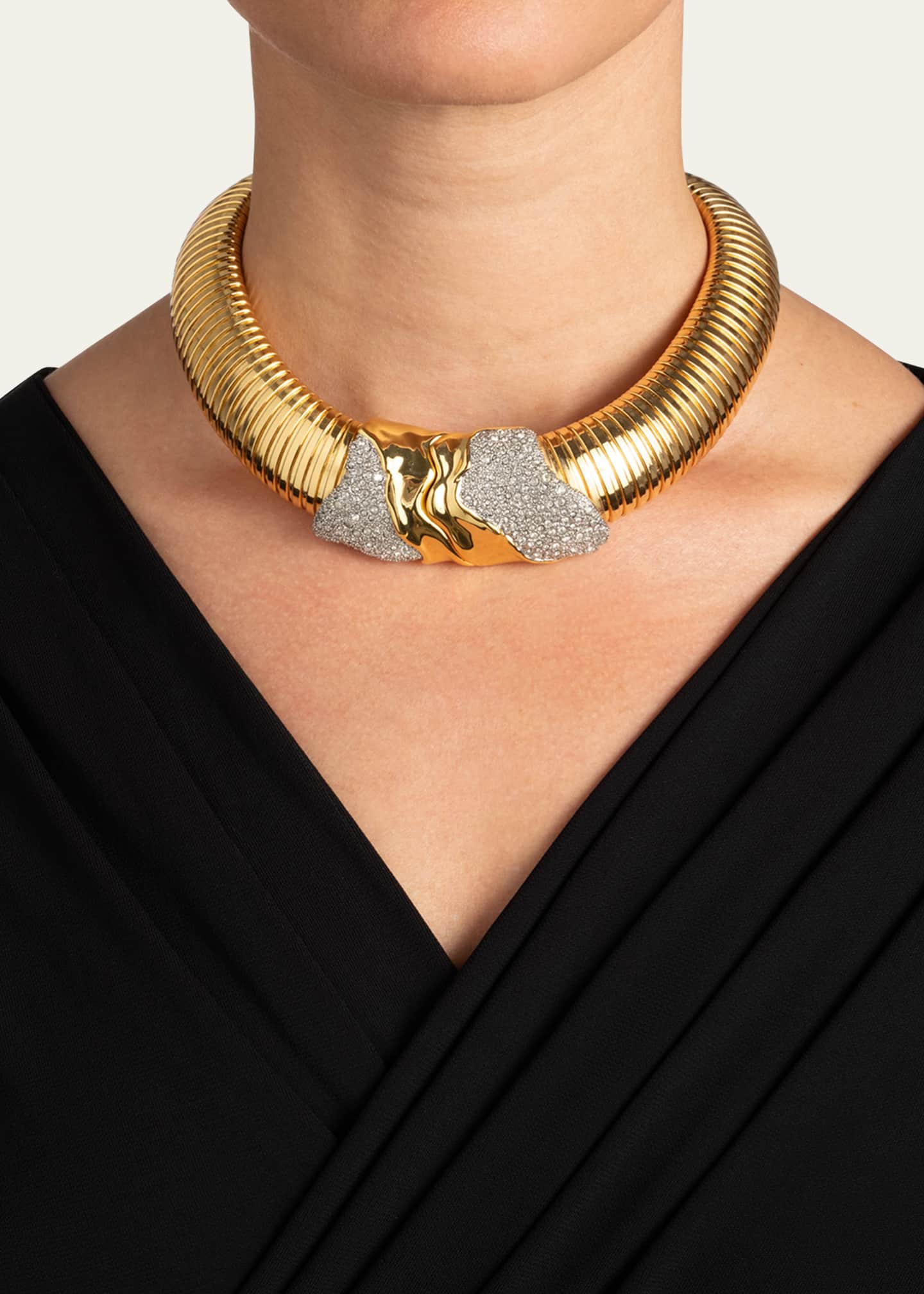 Alexis Bittar Solanales Gold Tubogas Collar Necklace Image 2 of 2