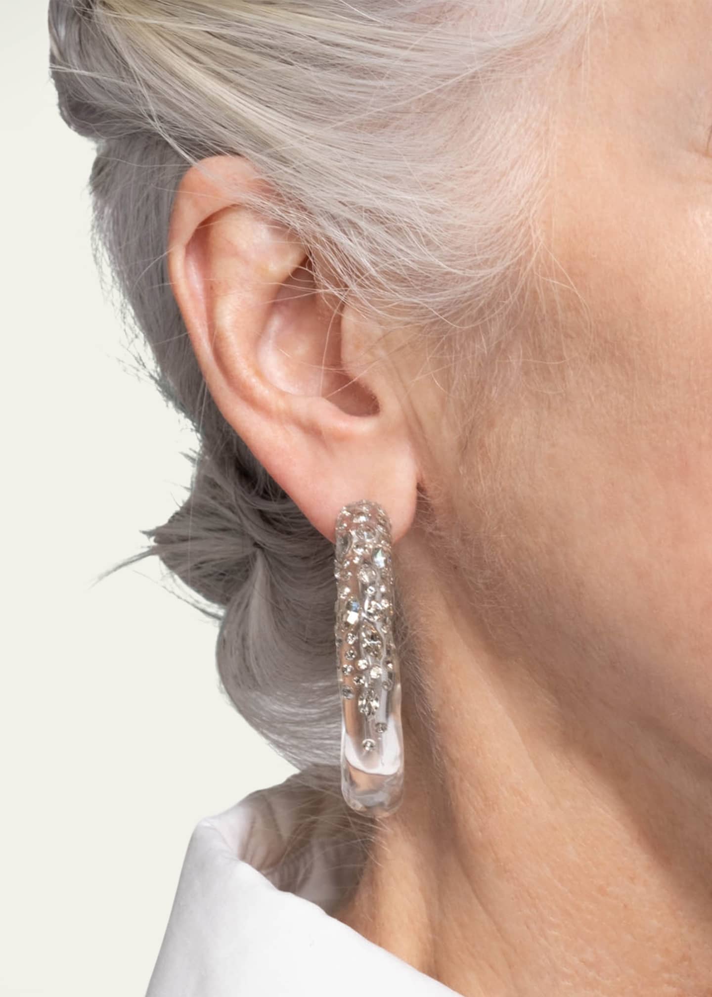 Alexis Bittar Confetti Crystal Lucite Hoop Earrings Image 2 of 4