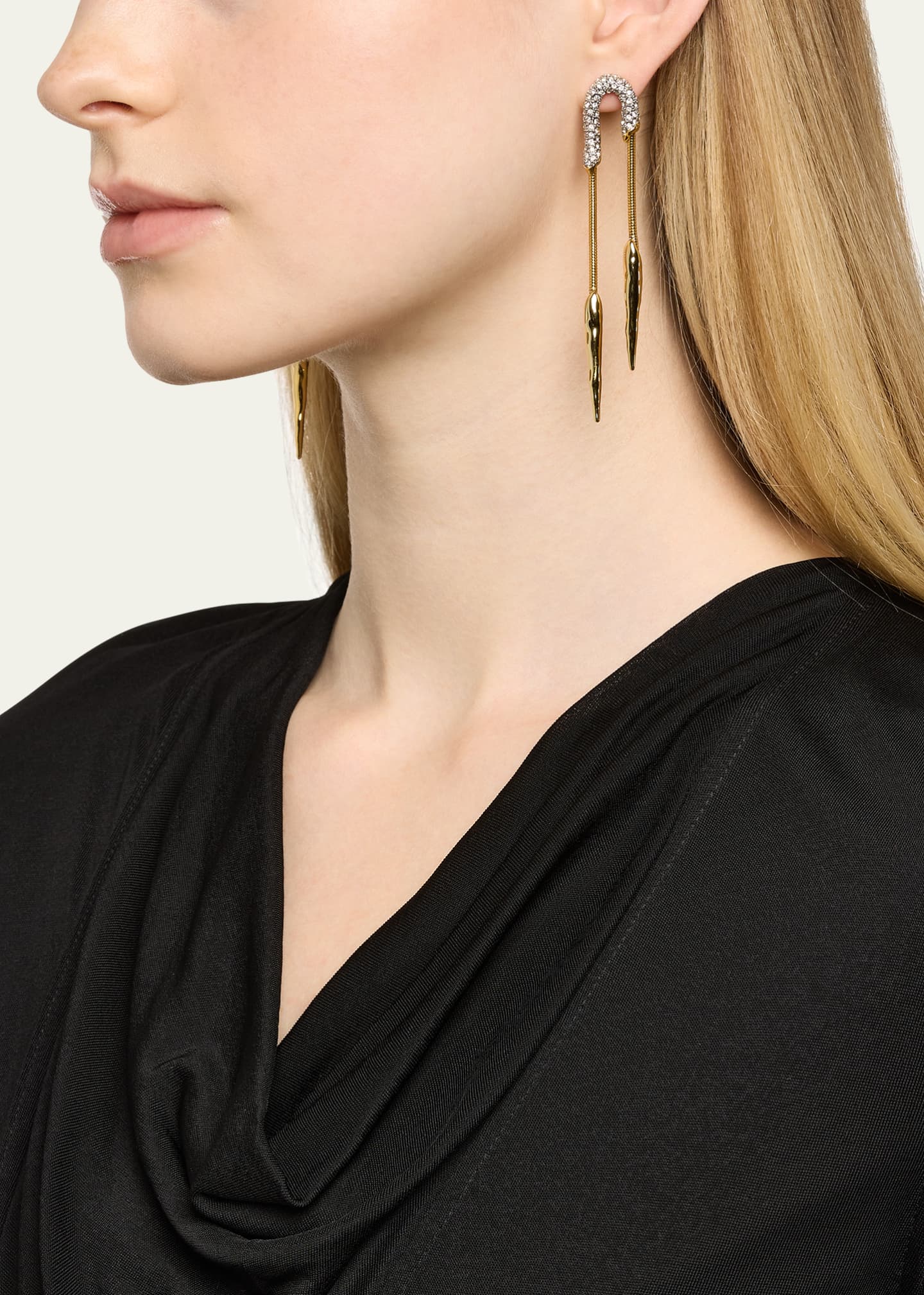 Alexis Bittar Solanales Crystal Chained Spear Earrings Image 2 of 4