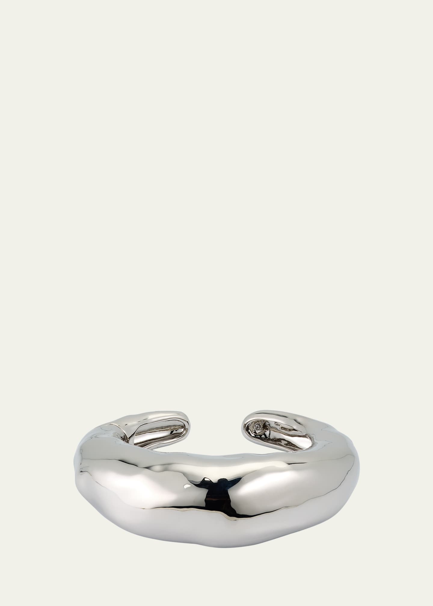 Alexis Bittar Large Molten Silver-Tone Hinged Cuff Bracelet Image 1 of 5