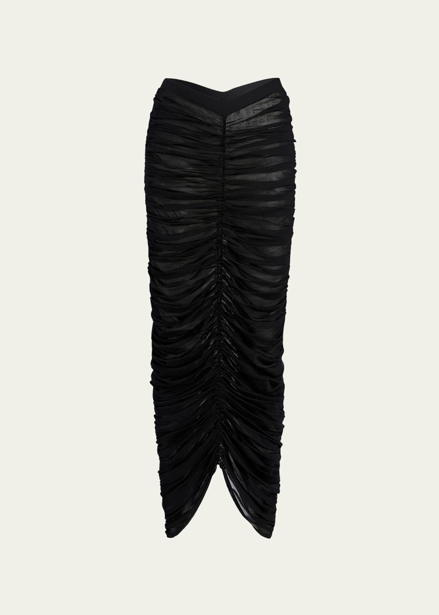 Khaite Laure Ruched Pencil Skirt Image 1 of 5