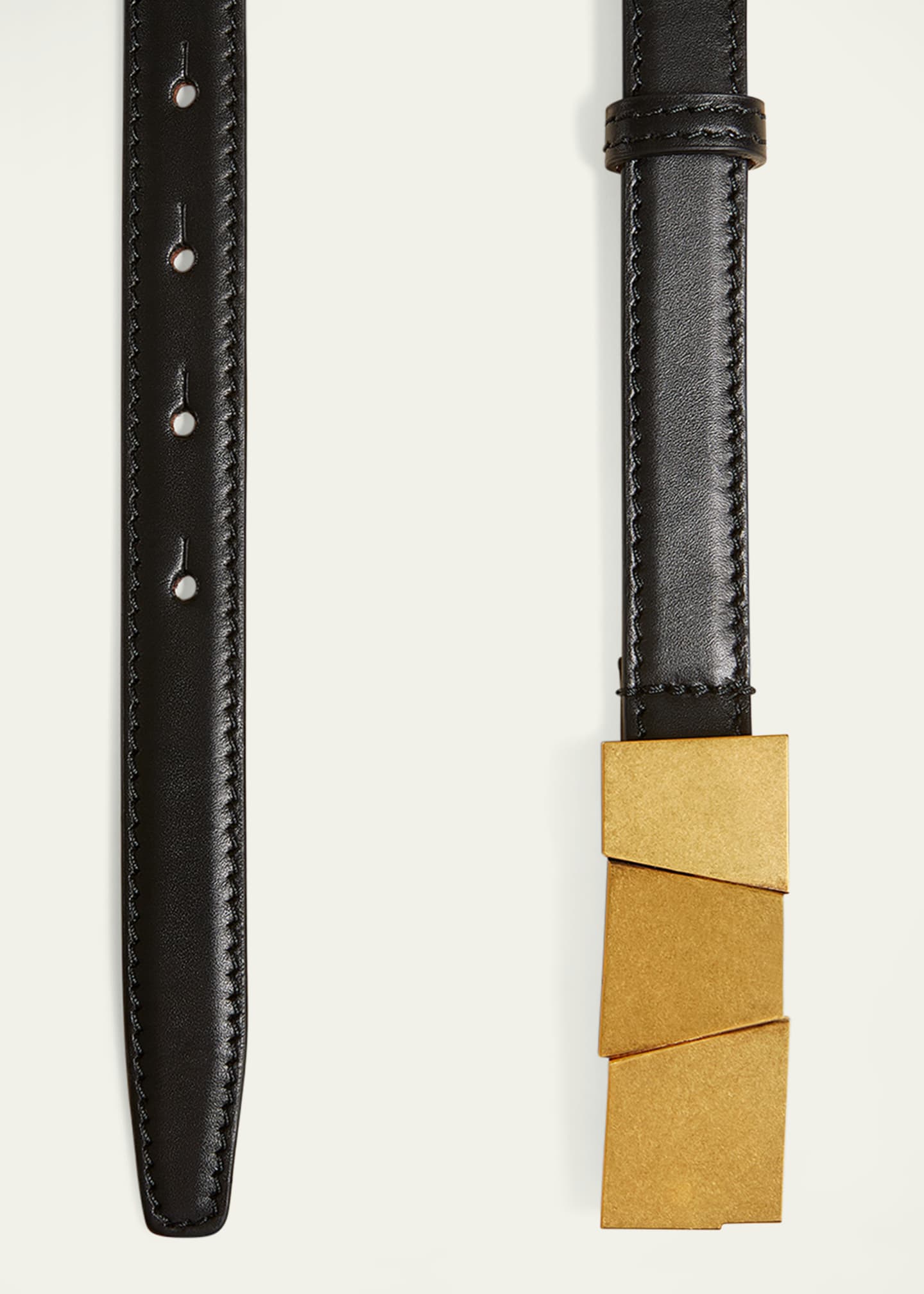 Khaite Axel Antique Gold Leather Belt Image 3 of 3