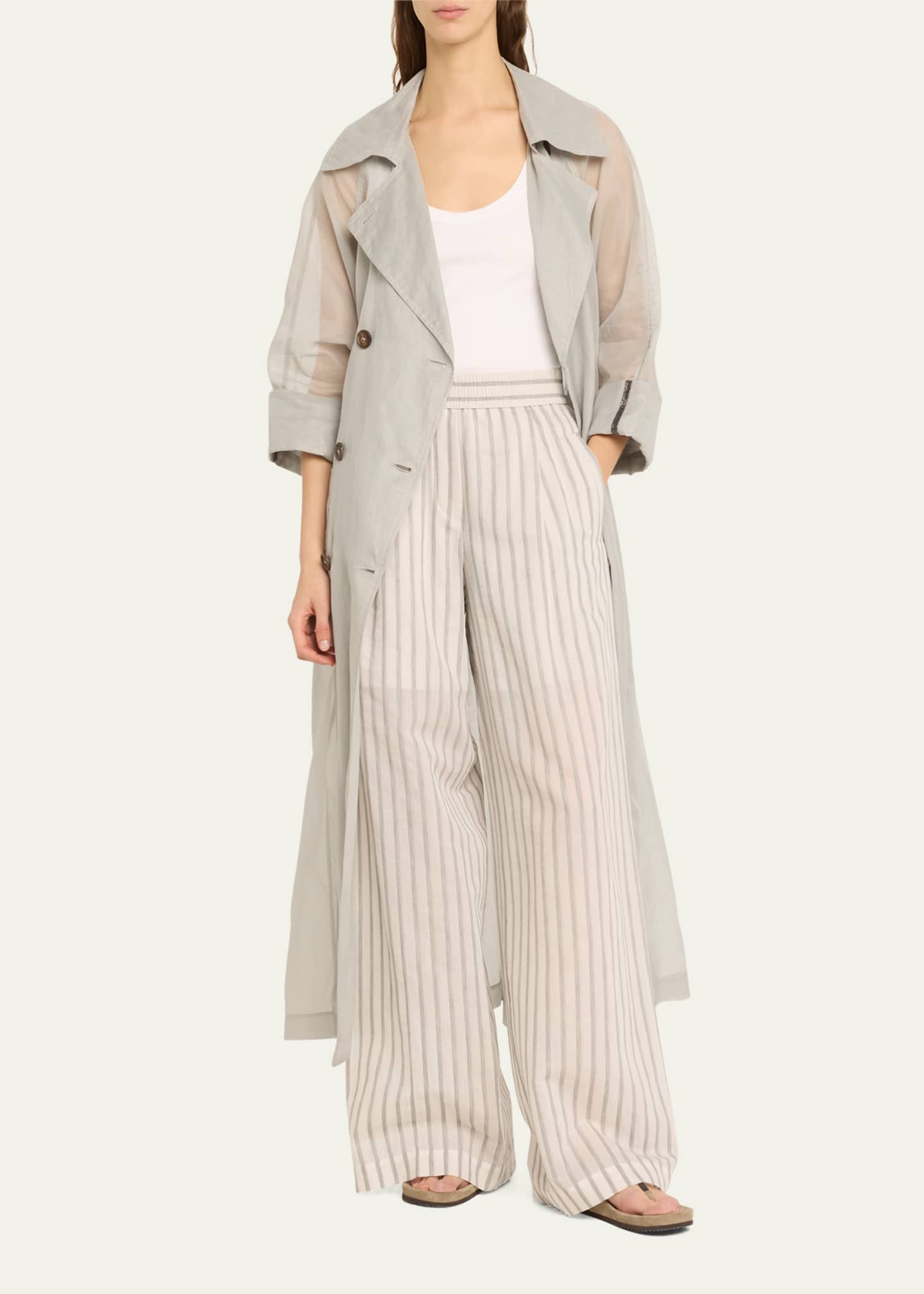 Brunello cucinelli wide leg pants clearance