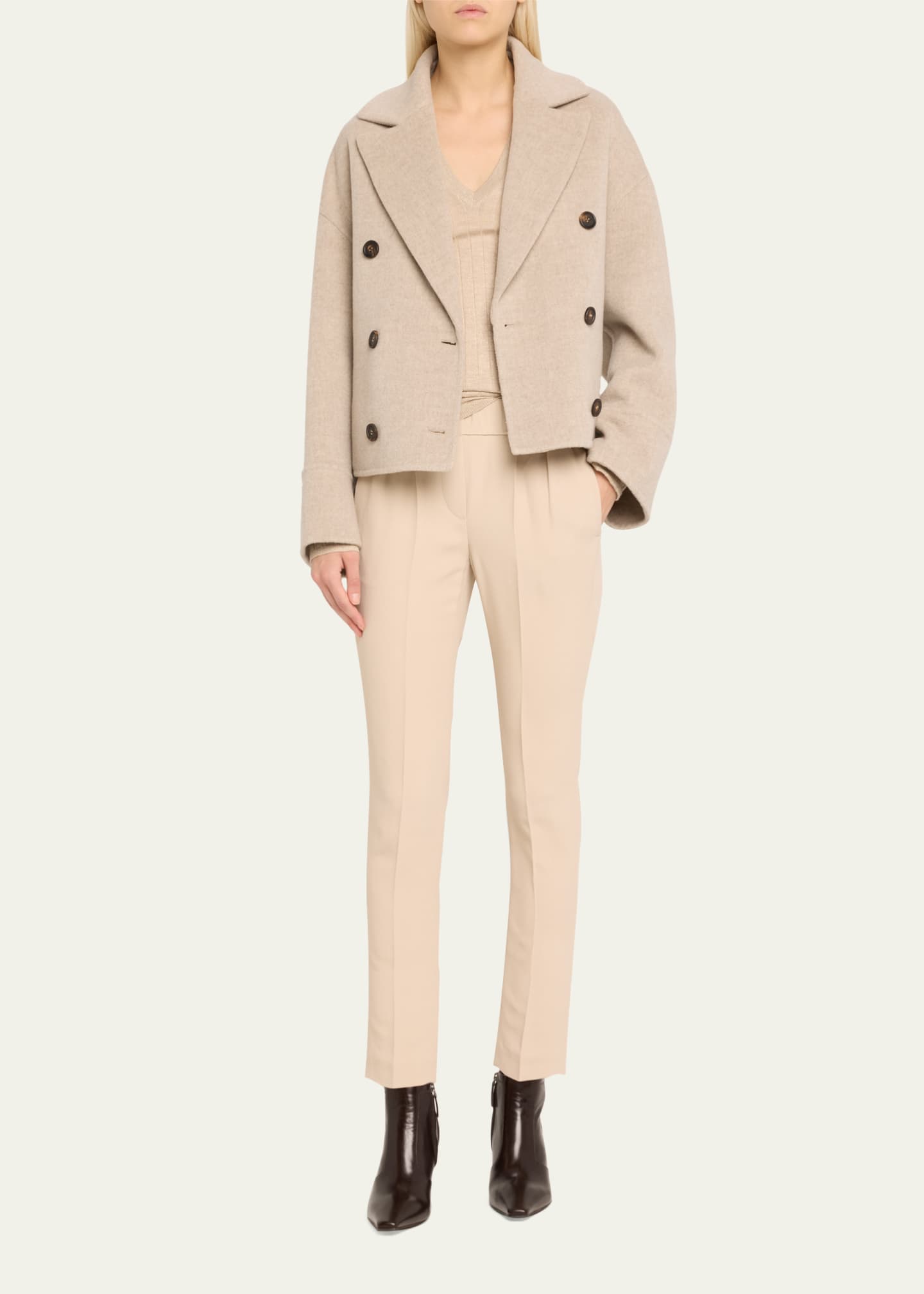 Brunello Cucinelli Pull-On Silk Crepe Pants Image 2 of 5