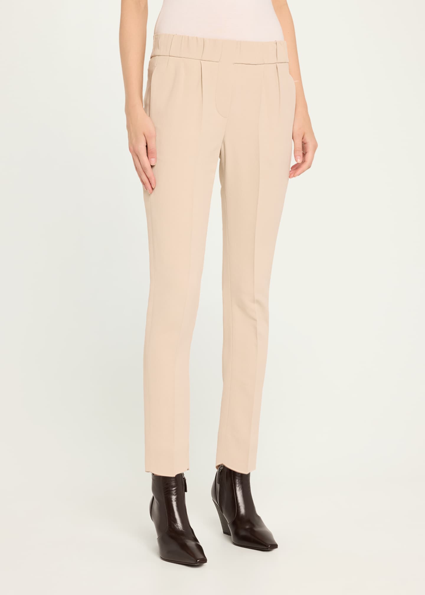Brunello Cucinelli Pull-On Silk Crepe Pants Image 4 of 5
