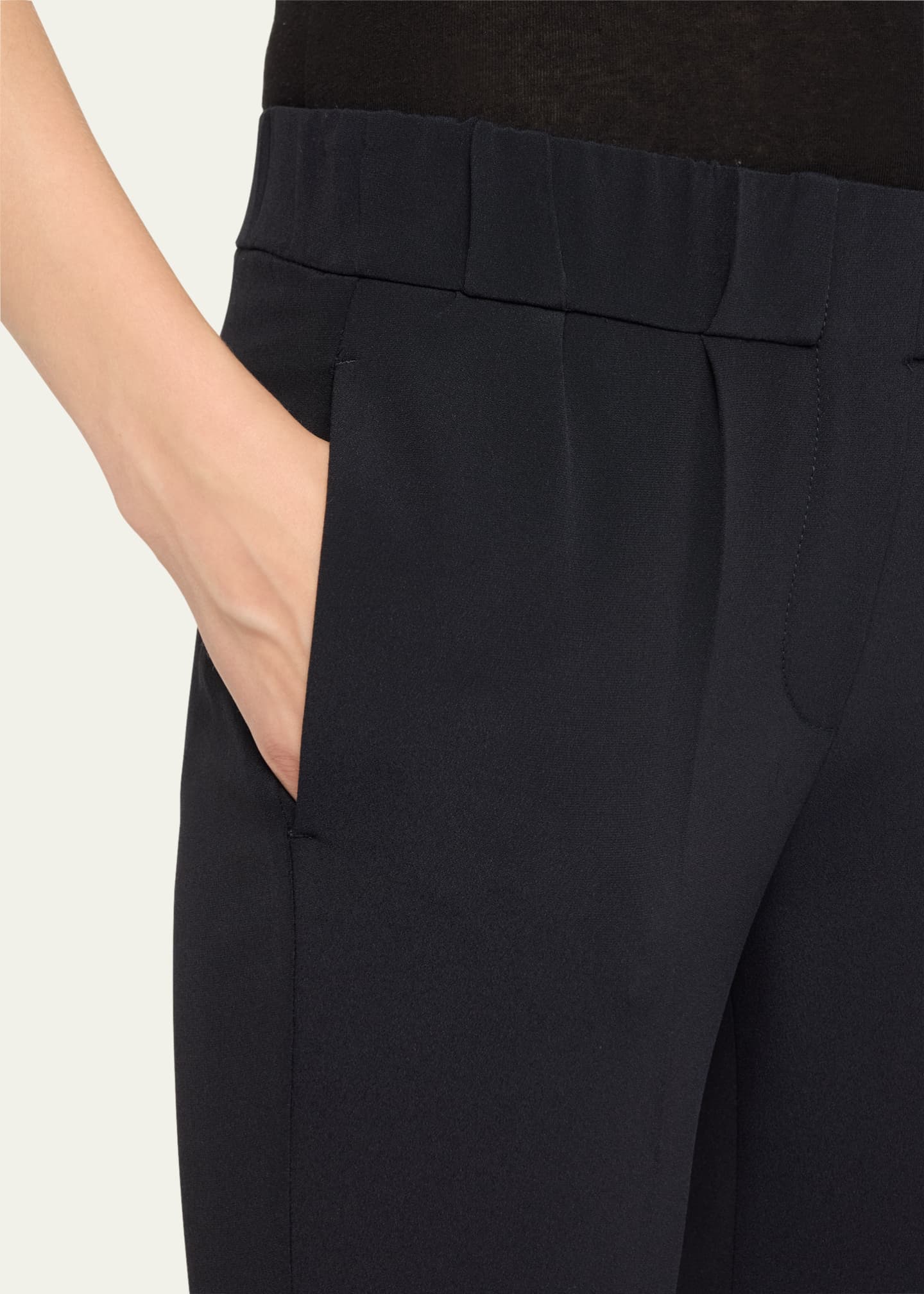 Brunello Cucinelli Pull-On Silk Crepe Pants - Bergdorf Goodman