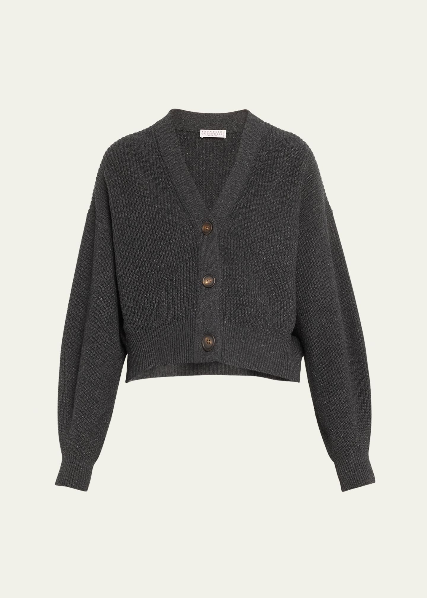 Cardigan Brunello Cucinelli Cachemire Mélangé - Taille 50/40US - Couleurs Violet/ivoire - Neuf étiqueté