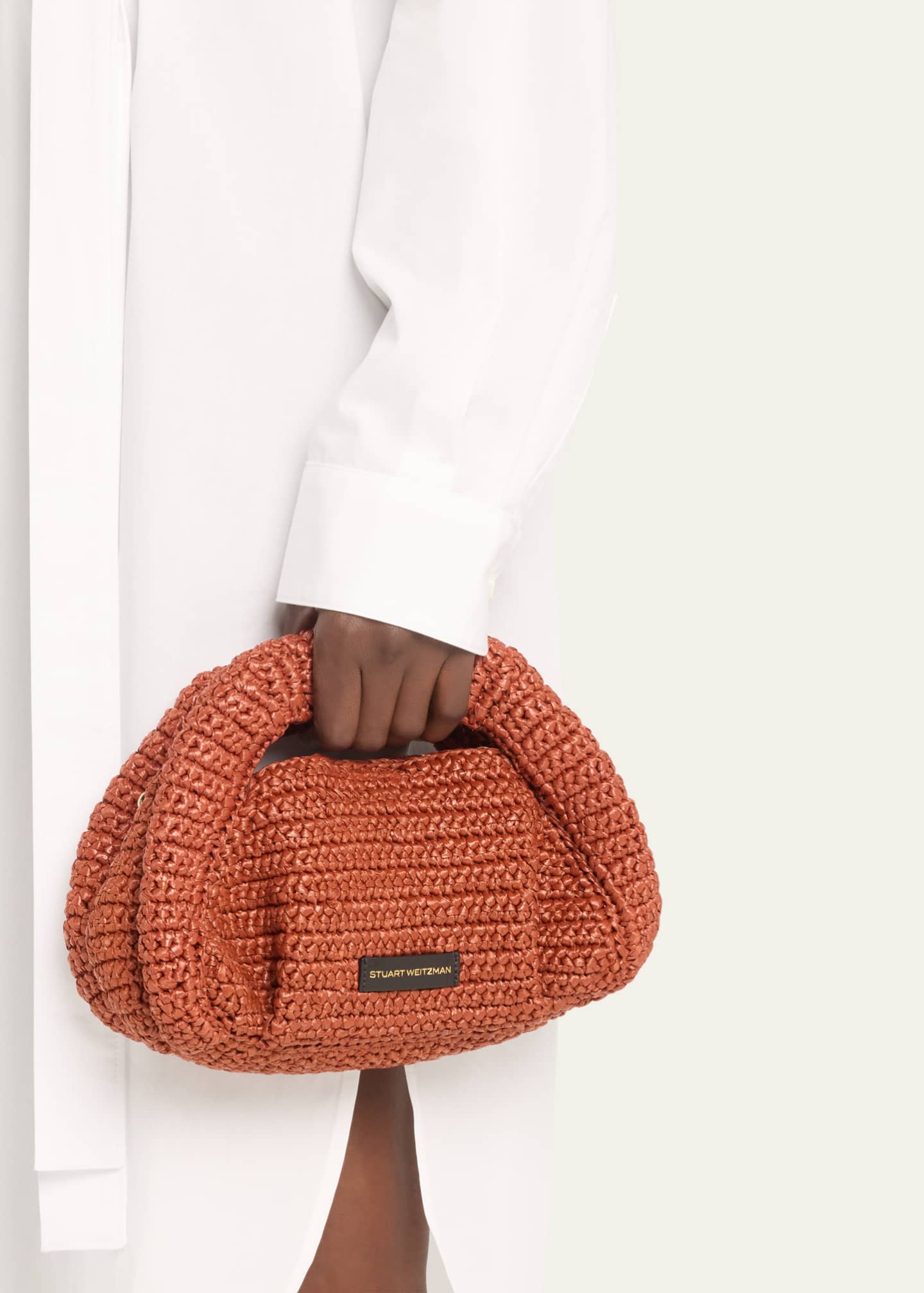 Stuart Weitzman The Moda Mini Raffia Top-Handle Bag Image 2 of 5