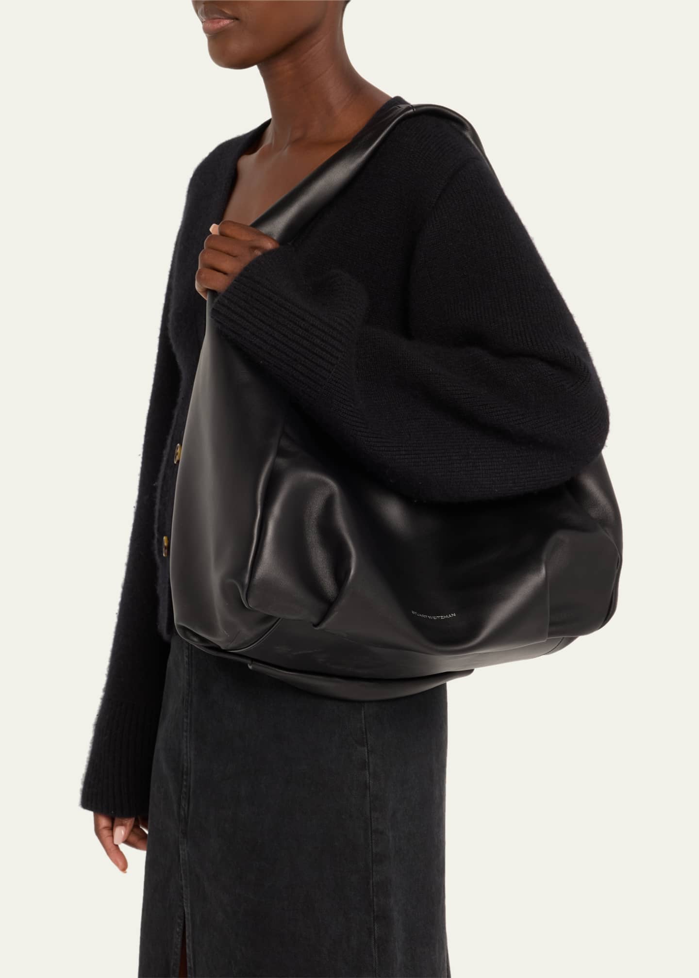 Stuart Weitzman The Moda Napa Leather Hobo Bag