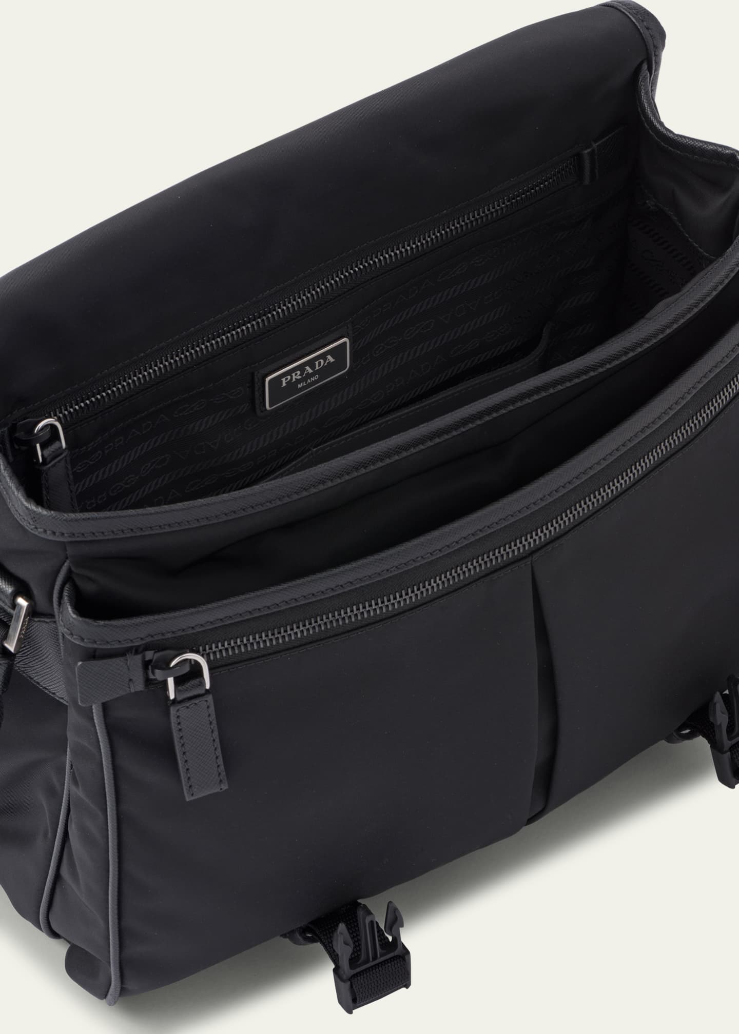 Prada Men's Nylon and Leather Crossbody Bag